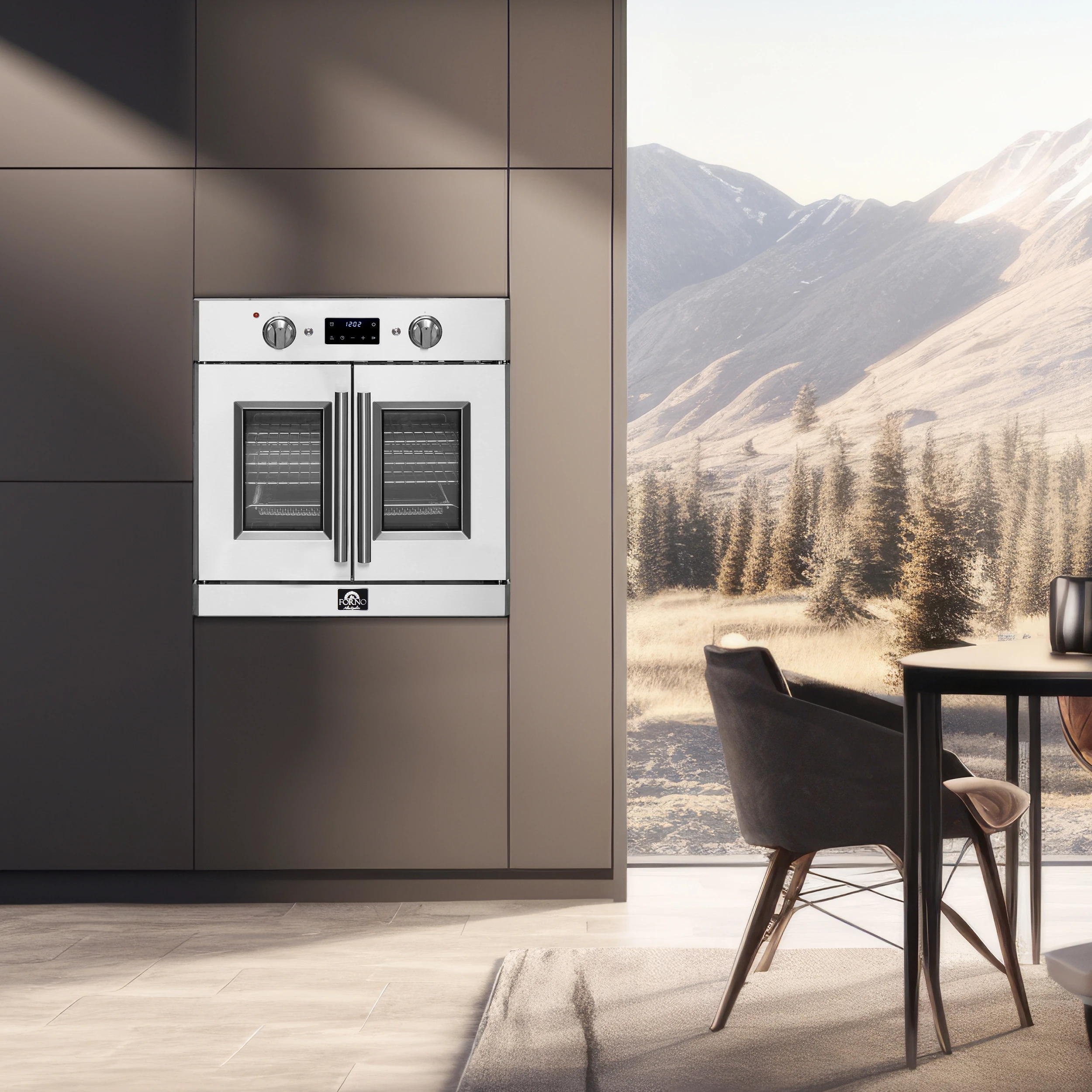 Gallico 30-Inch Electric French Door Wall Oven, Stainless Steel, True Convection, Air Fry, Self-Cleaning FBOEL137130