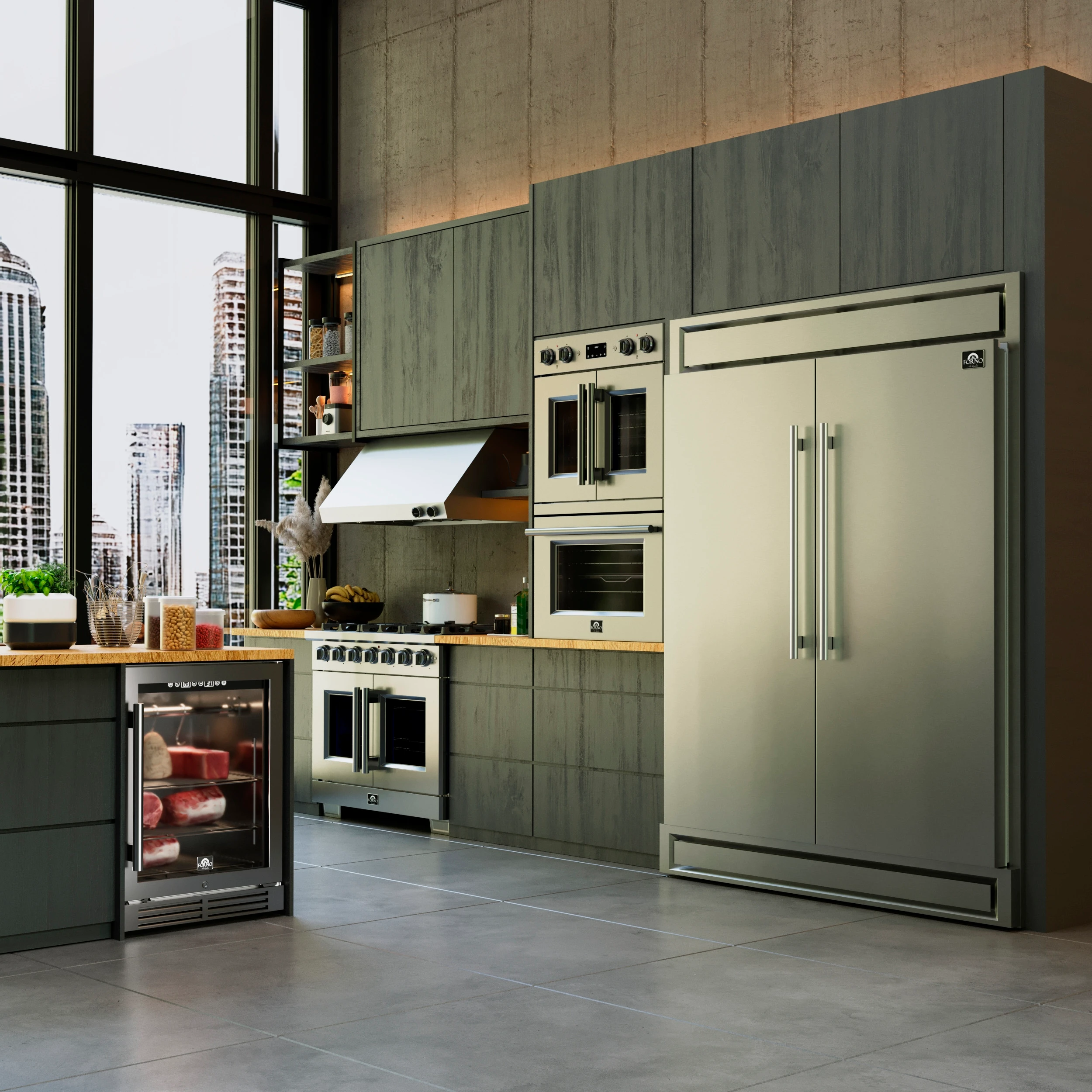 Gallico 30-Inch Electric French Door Double Oven, Stainless Steel, Convection Cooking, Touch Control Panel, Self-Cleaning Function FBOEL138830