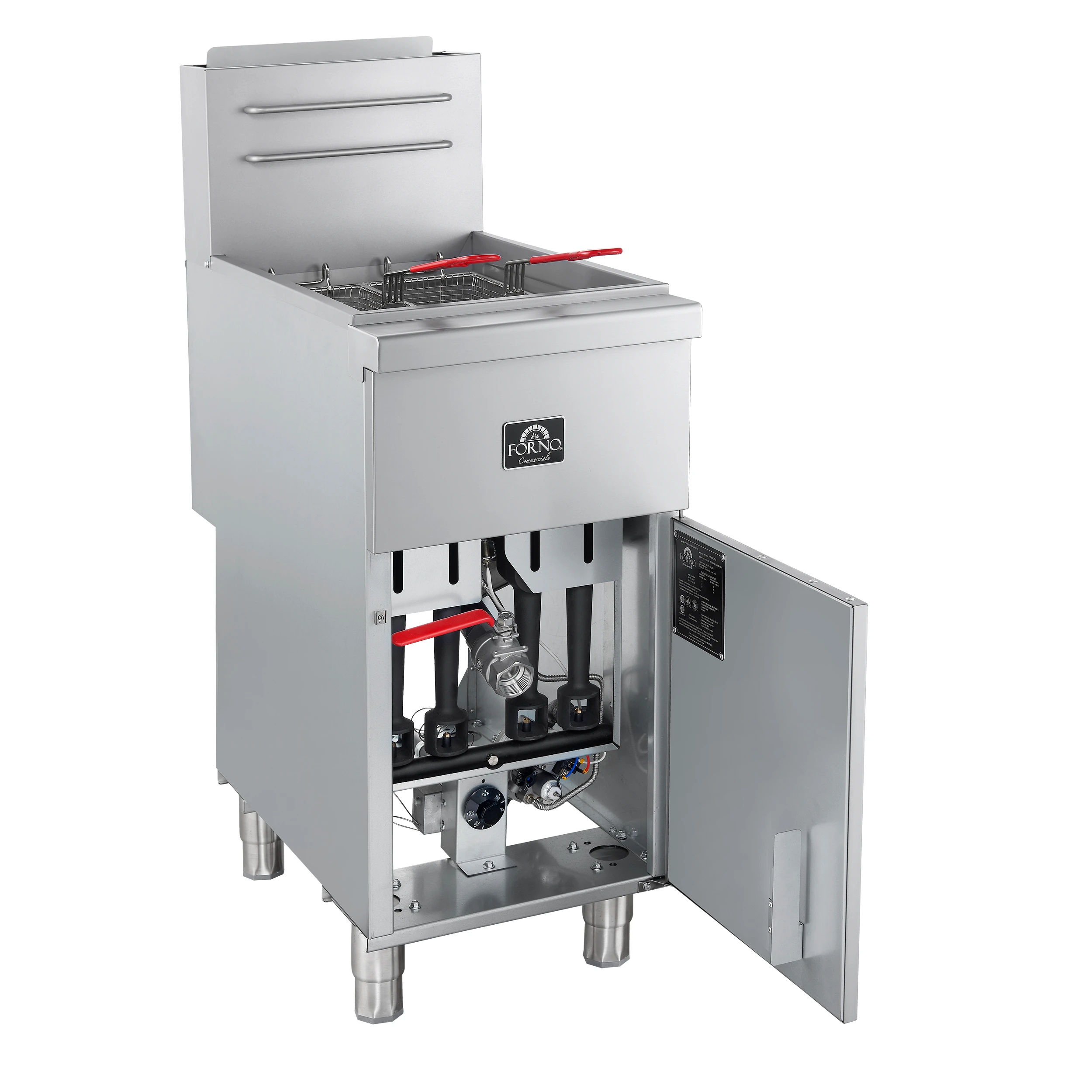 Commerciale Natural Gas Deep Fryer, 4 Burners 120,000 BTU, 50 lbs Oil Capacity FCMGF0023