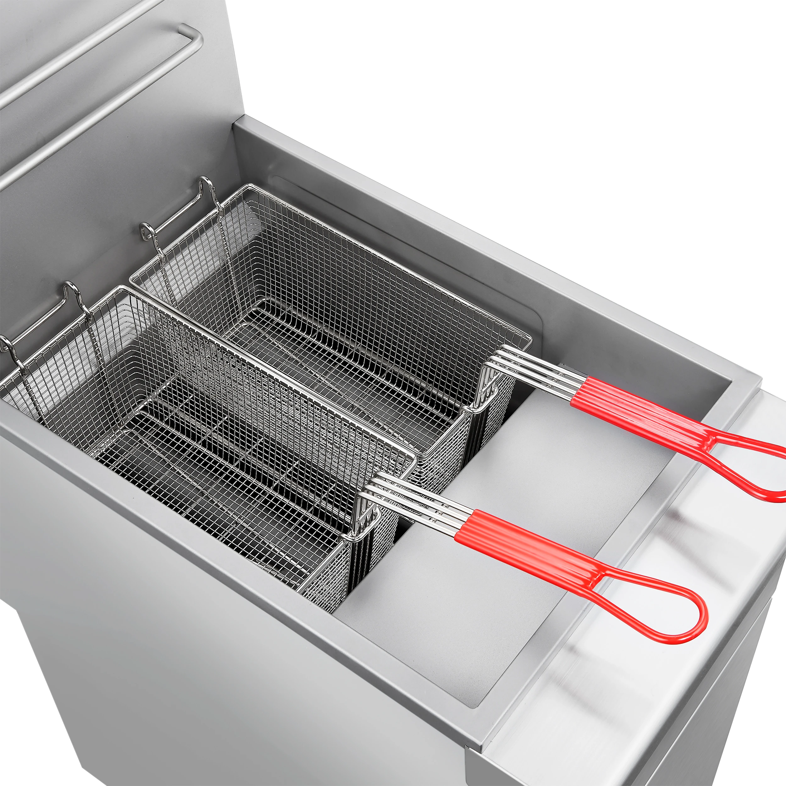 Commerciale Propane Gas Deep Fryer, 4 Burners 120,000 BTU, 50 lbs Oil Capacity, Millivolt Control FCMGF0030