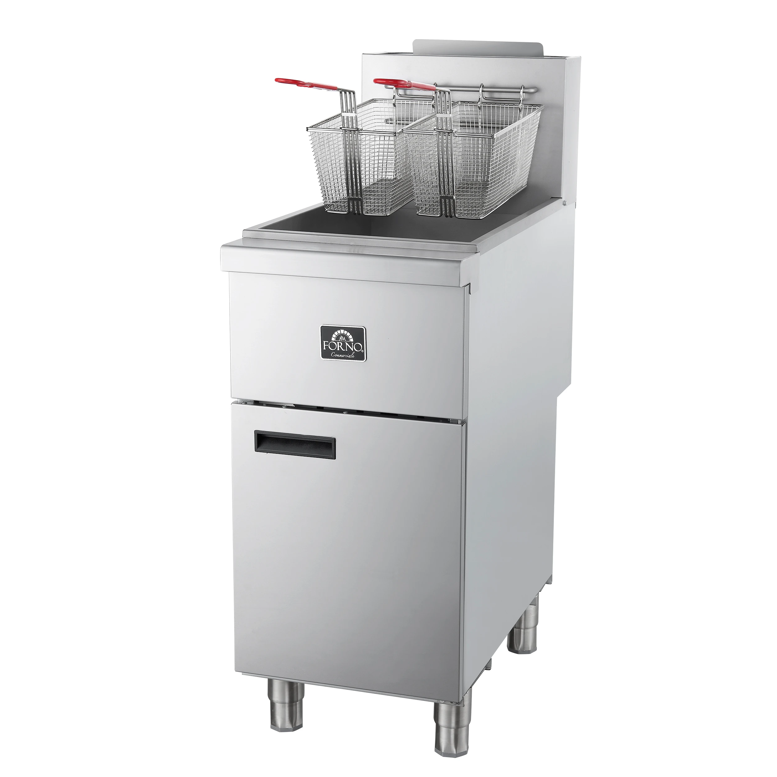 Commerciale Natural Gas Deep Fryer, 3 Burners 90,000 BTU, 40 lbs, Millivolt Control FCMGF0048
