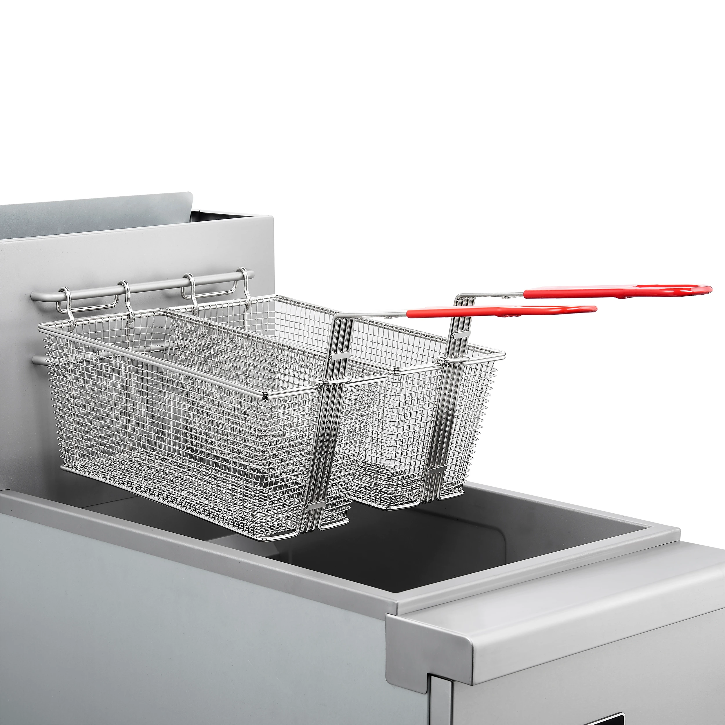 Commerciale Natural Gas Deep Fryer, 3 Burners 90,000 BTU, 40 lbs, Millivolt Control FCMGF0048