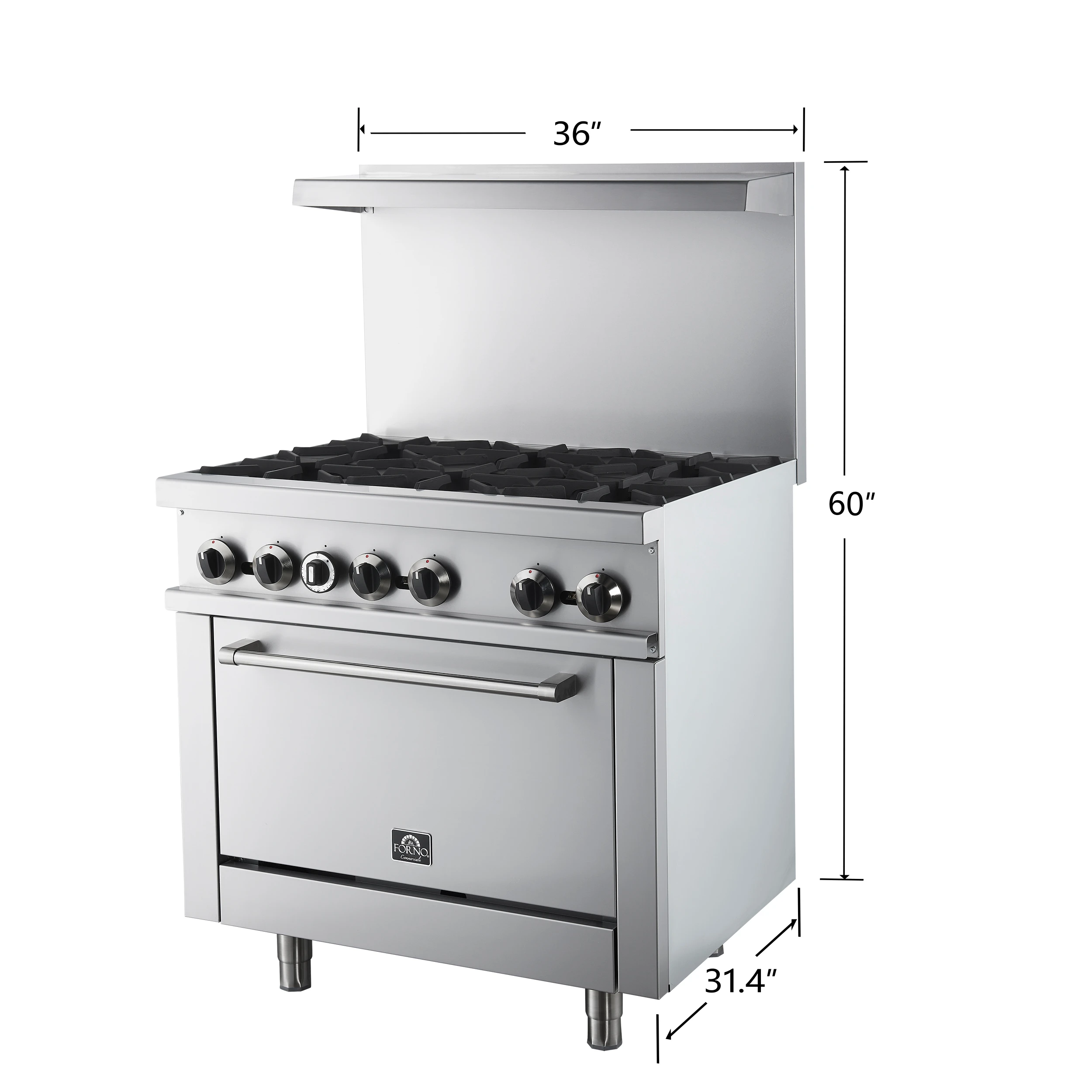 Commerciale 36 Inch Gas Range with 6 Burners FCMGR009336