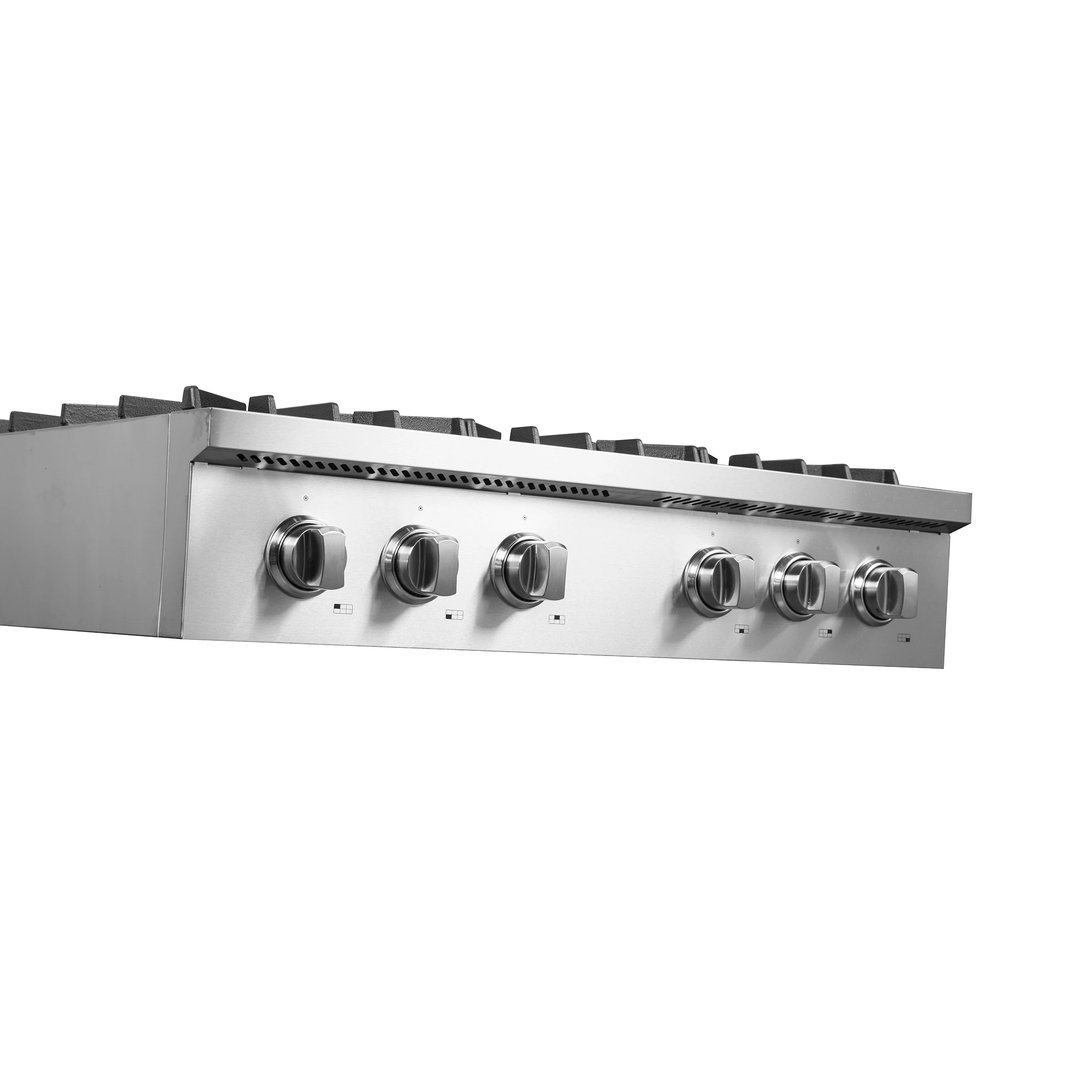 Cossato Alta Qualita 36-Inch Pro-Style Gas Rangetop, Stainless Steel, 6 Sealed Burners, 83,000 BTU Total Output, Continuous Cast Iron Grates FCTGS573736