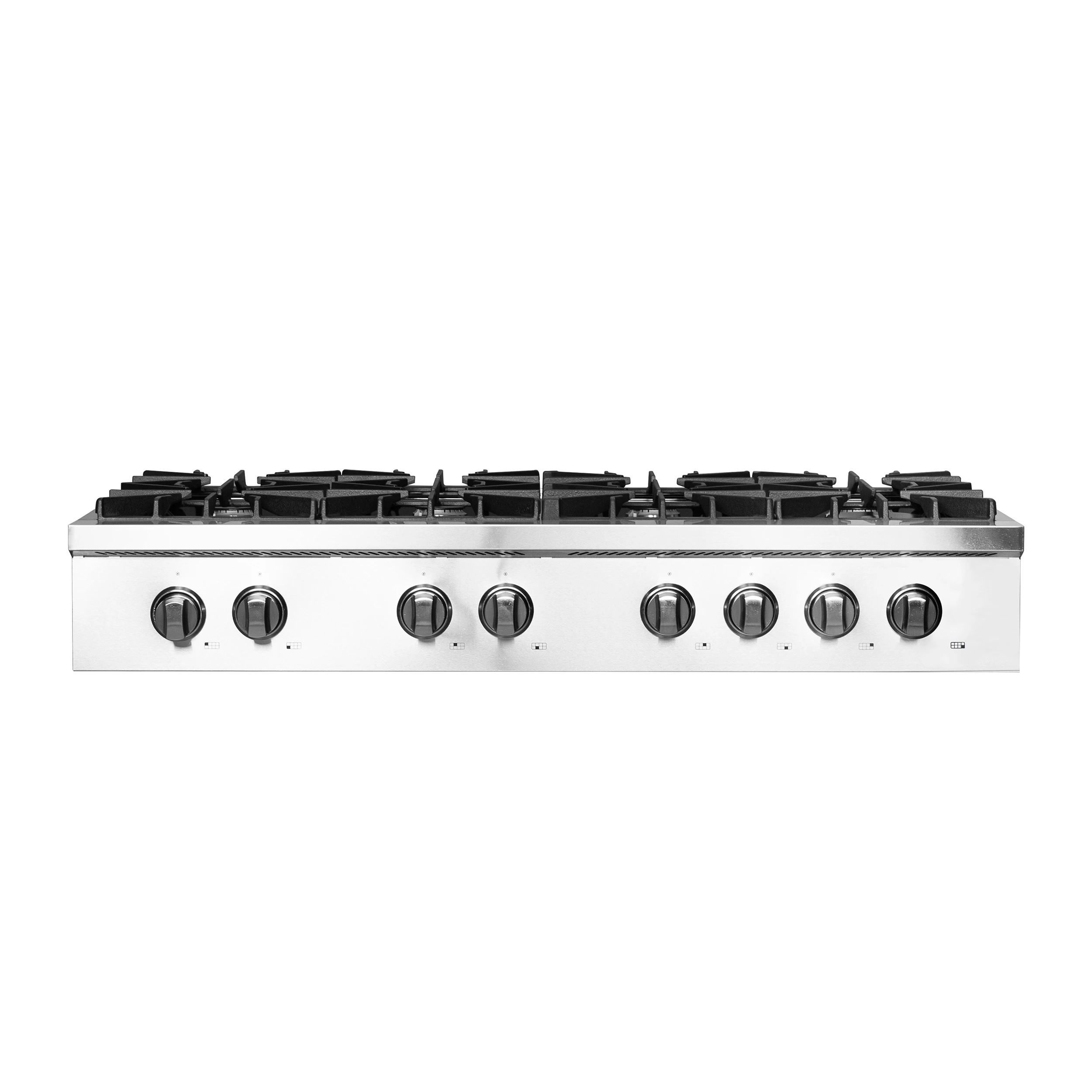 Cossato Alta Qualita 48-Inch Pro-Style Gas Rangetop, Stainless Steel, 8 Sealed Burners, 107,000 BTU Total Output, Continuous Cast Iron Grates FCTGS573748