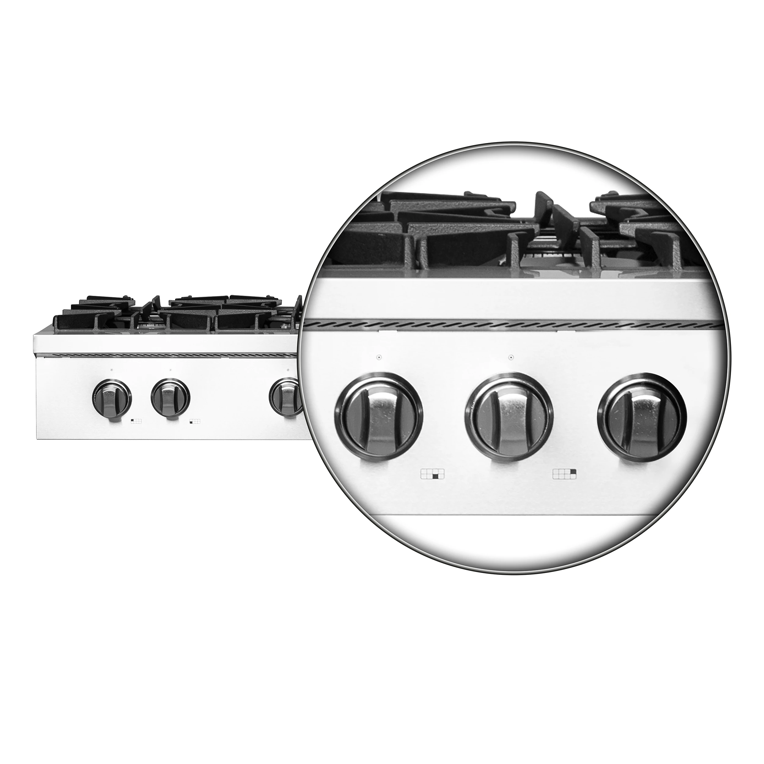 Cossato Alta Qualita 48-Inch Pro-Style Gas Rangetop, Stainless Steel, 8 Sealed Burners, 107,000 BTU Total Output, Continuous Cast Iron Grates FCTGS573748