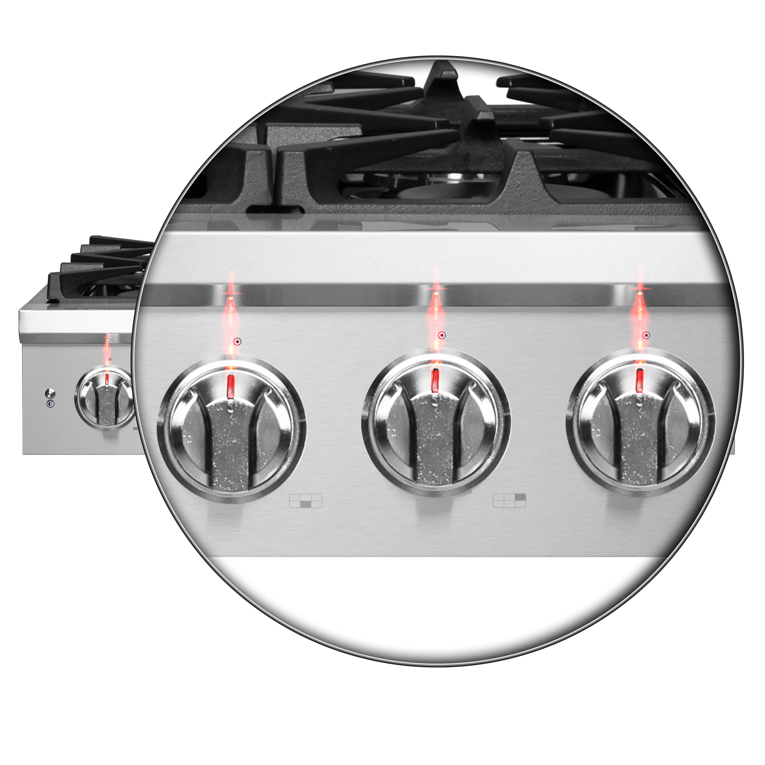 Spezia Alta Qualita 36-Inch Pro-Style Gas Rangetop, Stainless Steel, 6 Sealed Burners, Continuous Cast Iron Grates, High Heat Output FCTGS575136