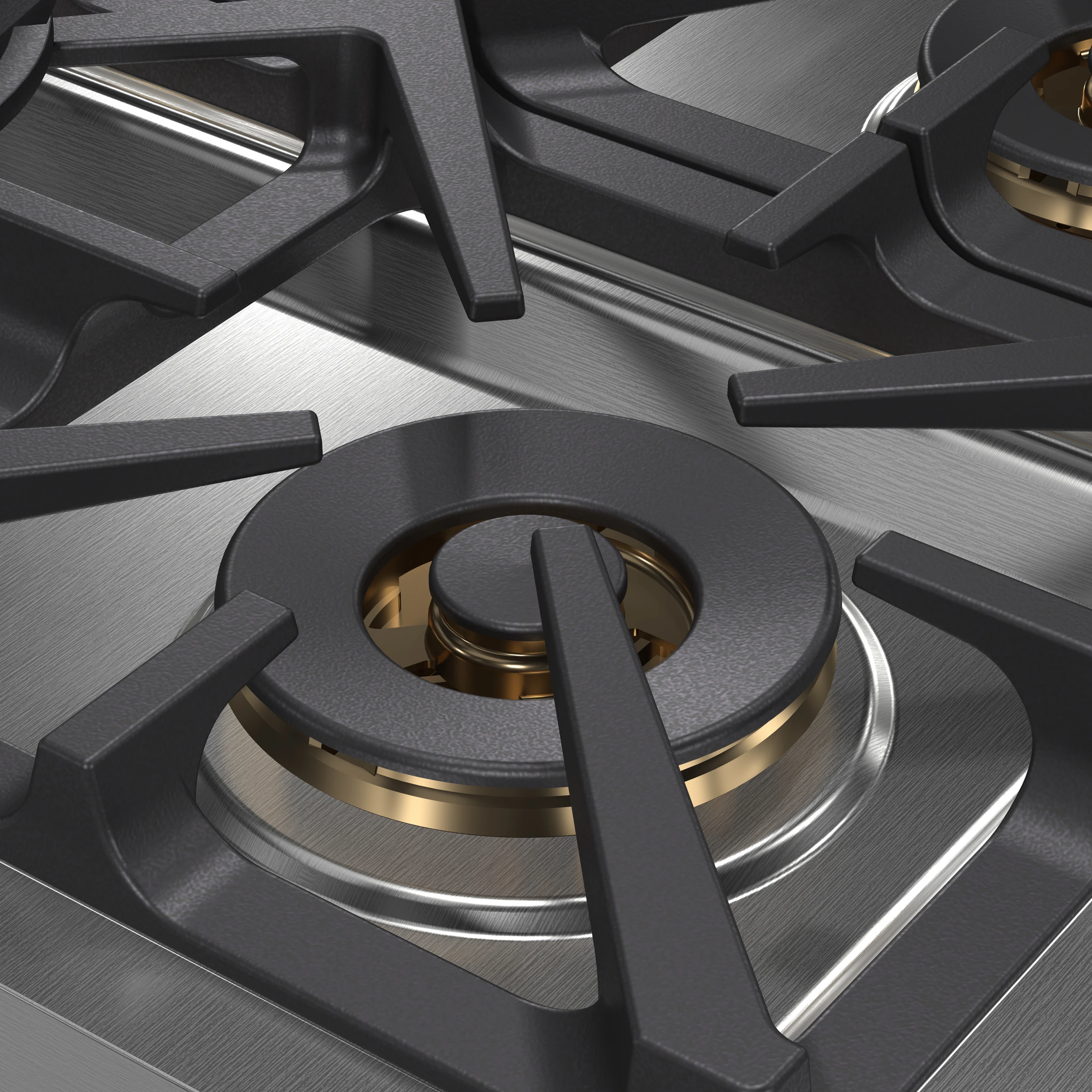 Spezia Alta Qualita 36-Inch Pro-Style Gas Rangetop, Stainless Steel, 6 Sealed Burners, Continuous Cast Iron Grates, High Heat Output FCTGS575136