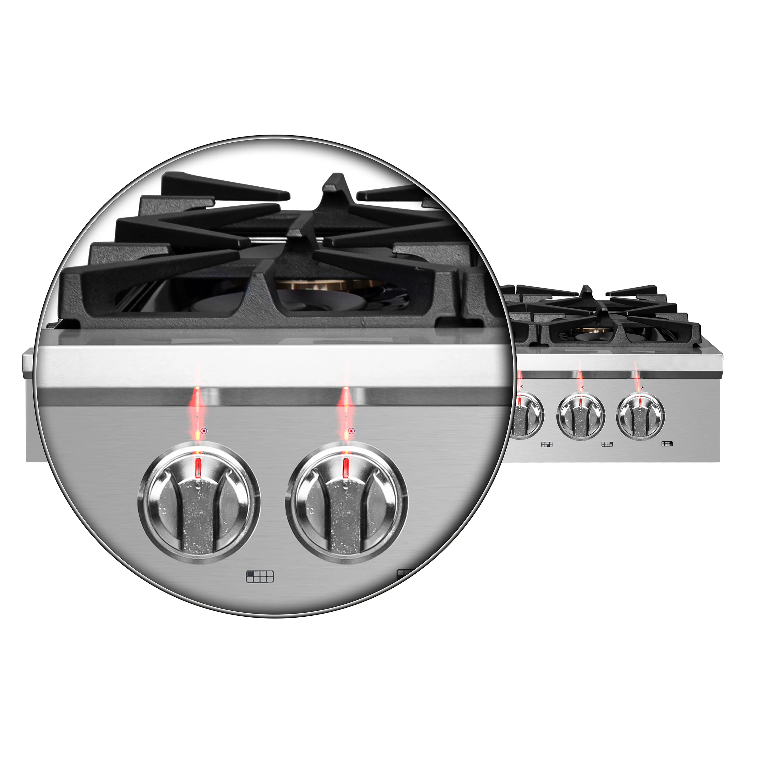 Spezia Alta Qualita 48-Inch Pro-Style Gas Rangetop, Stainless Steel, 8 Sealed Burners, Continuous Cast Iron Grates, High Heat Output FCTGS575148