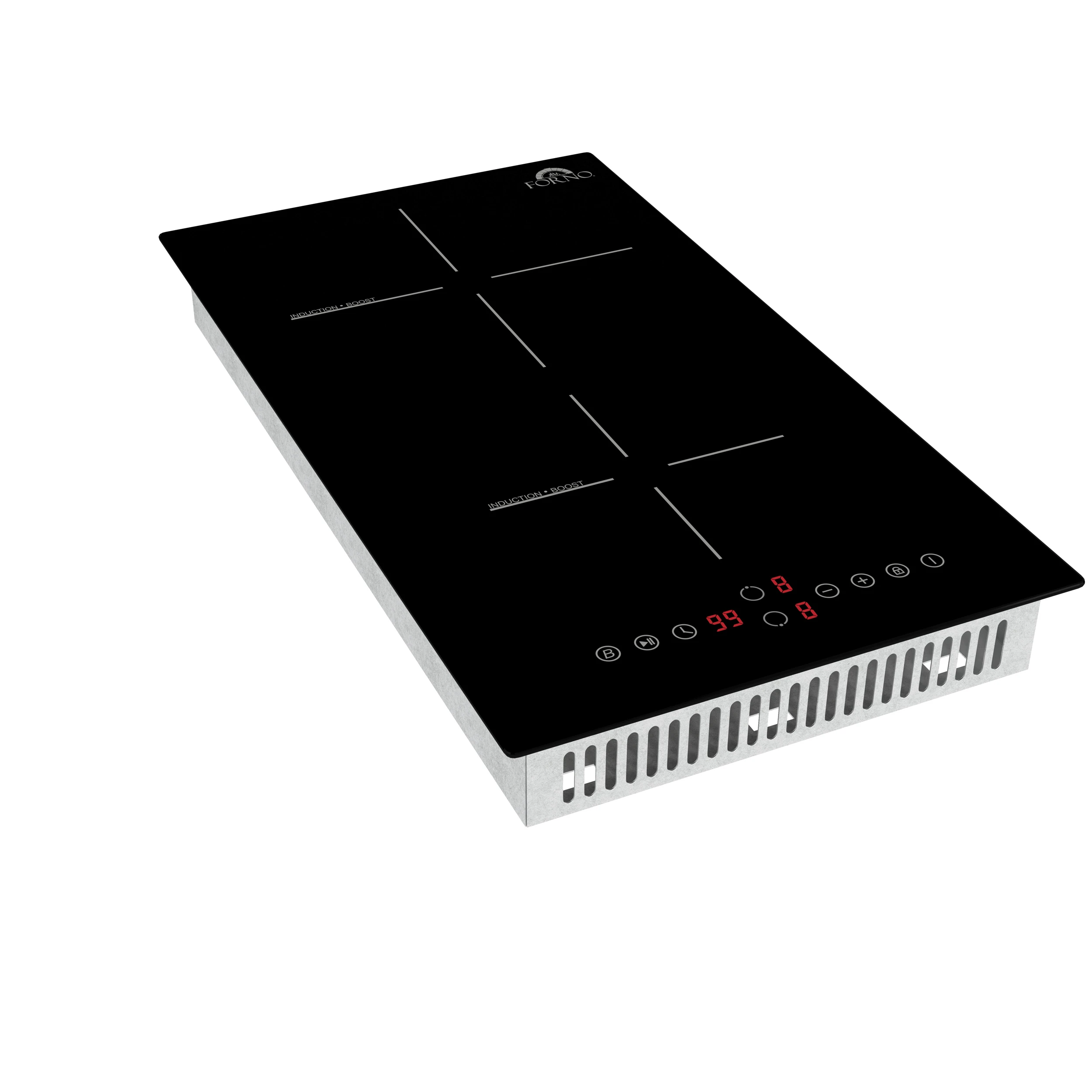Parco 12-Inch Induction Cooktop, 2 Zones, 3,600W Total Power, Touch Control, 9 Power Levels, Booster Function FCTIN058312