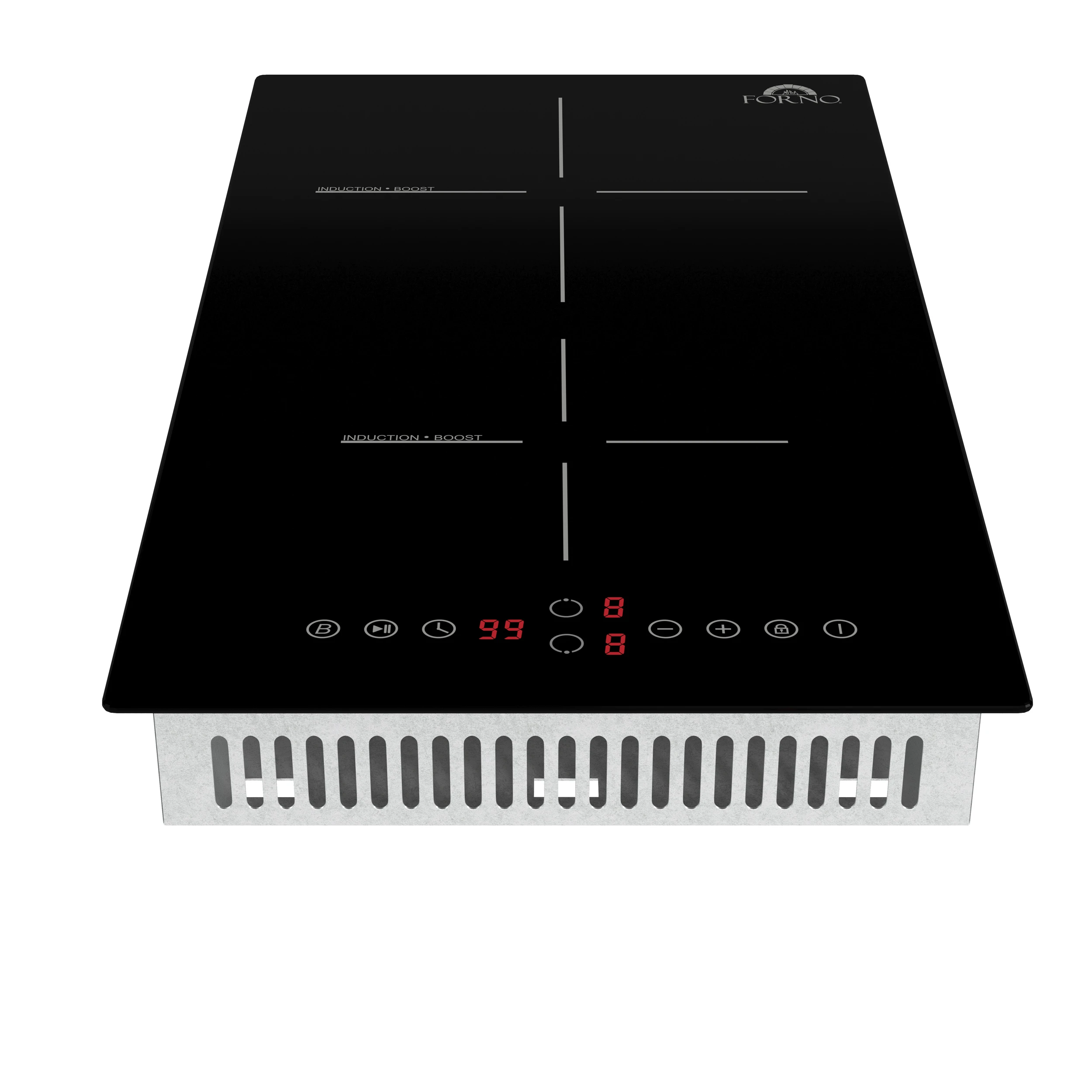 Parco 12-Inch Induction Cooktop, 2 Zones, 3,600W Total Power, Touch Control, 9 Power Levels, Booster Function FCTIN058312