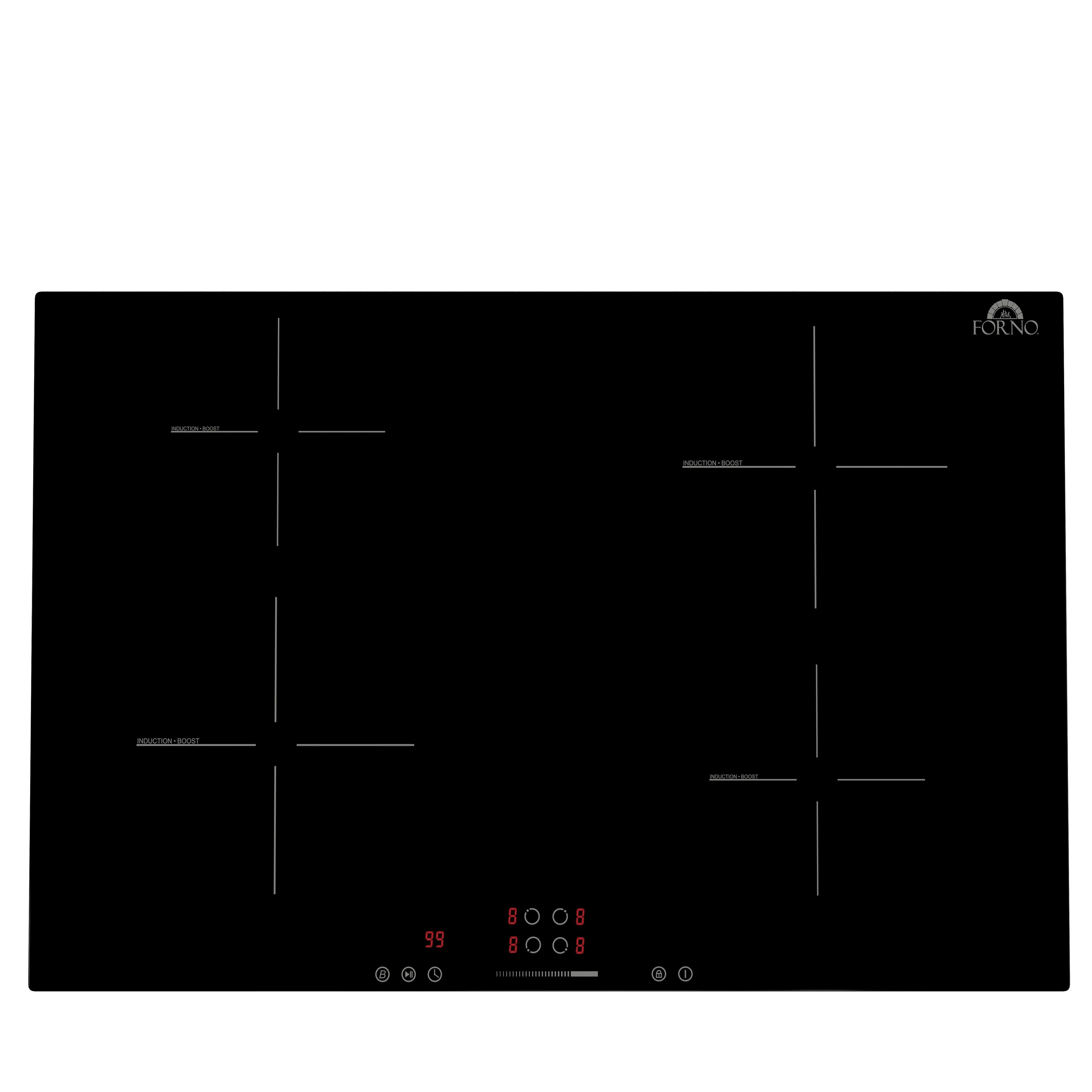 Parco 30-Inch Induction Cooktop, 4 Zones, 7,200W Total Power, Touch Control, 9 Power Levels, Booster Function FCTIN058330
