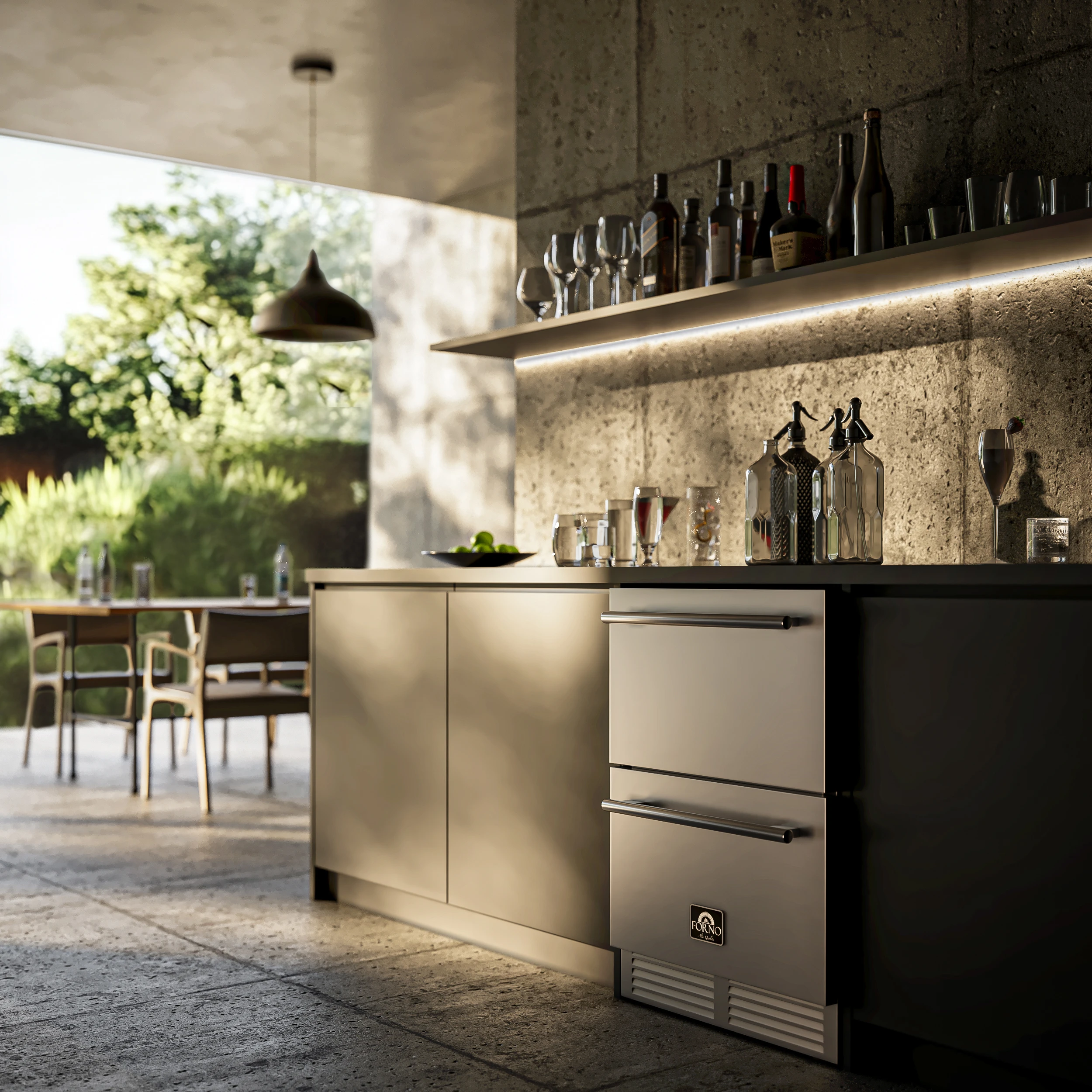 Cosenza 24" Built-In Indoor/Outdoor Drawer Freezer with Ice Maker, 4.69 cu.ft. FDRBI183824S