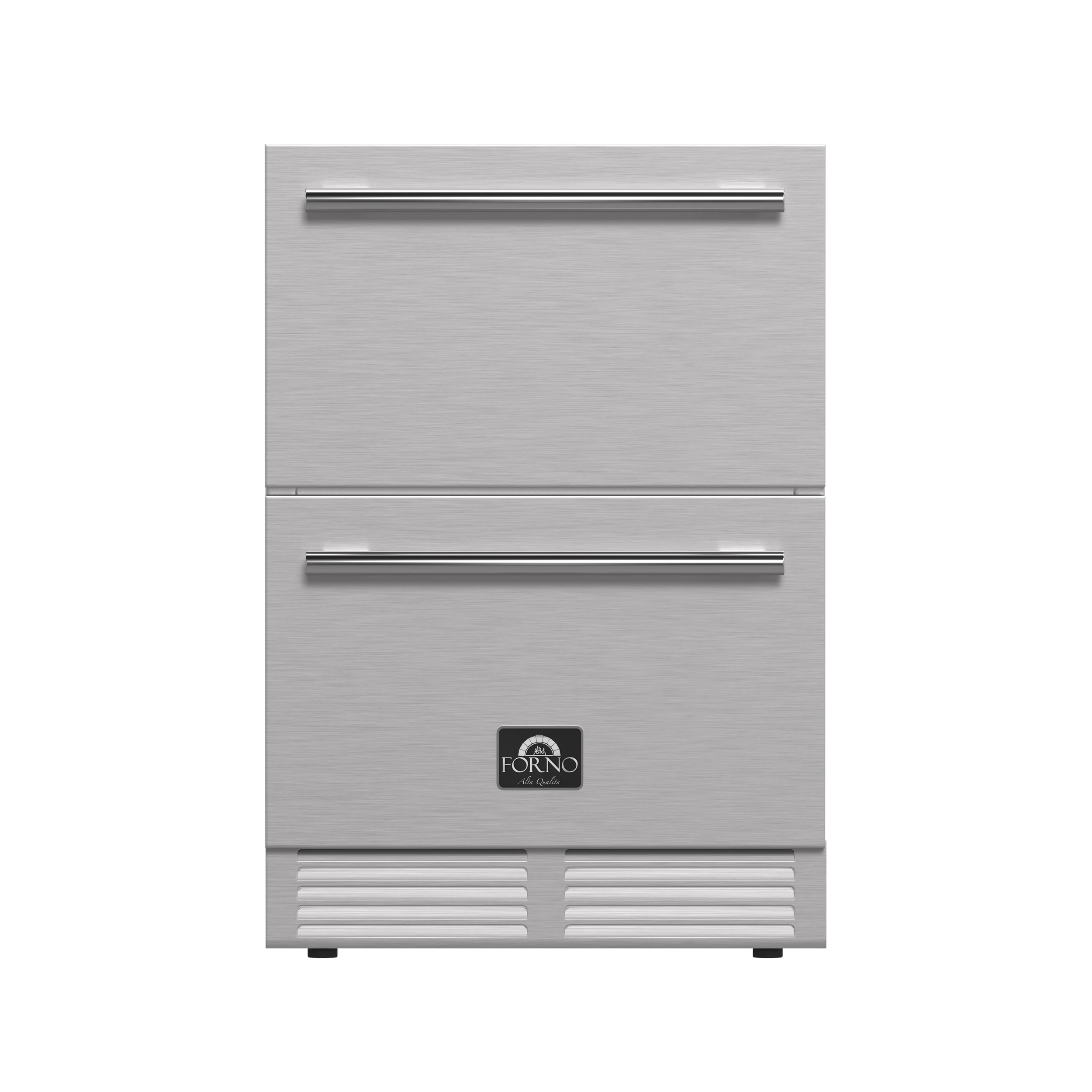 Como 24-Inch Indoor Outdoor Drawer Refrigerator, 4.87 cu.ft, Stainless Steel Interior, Adjustable Shelves, LED Lighting FDROD161124S