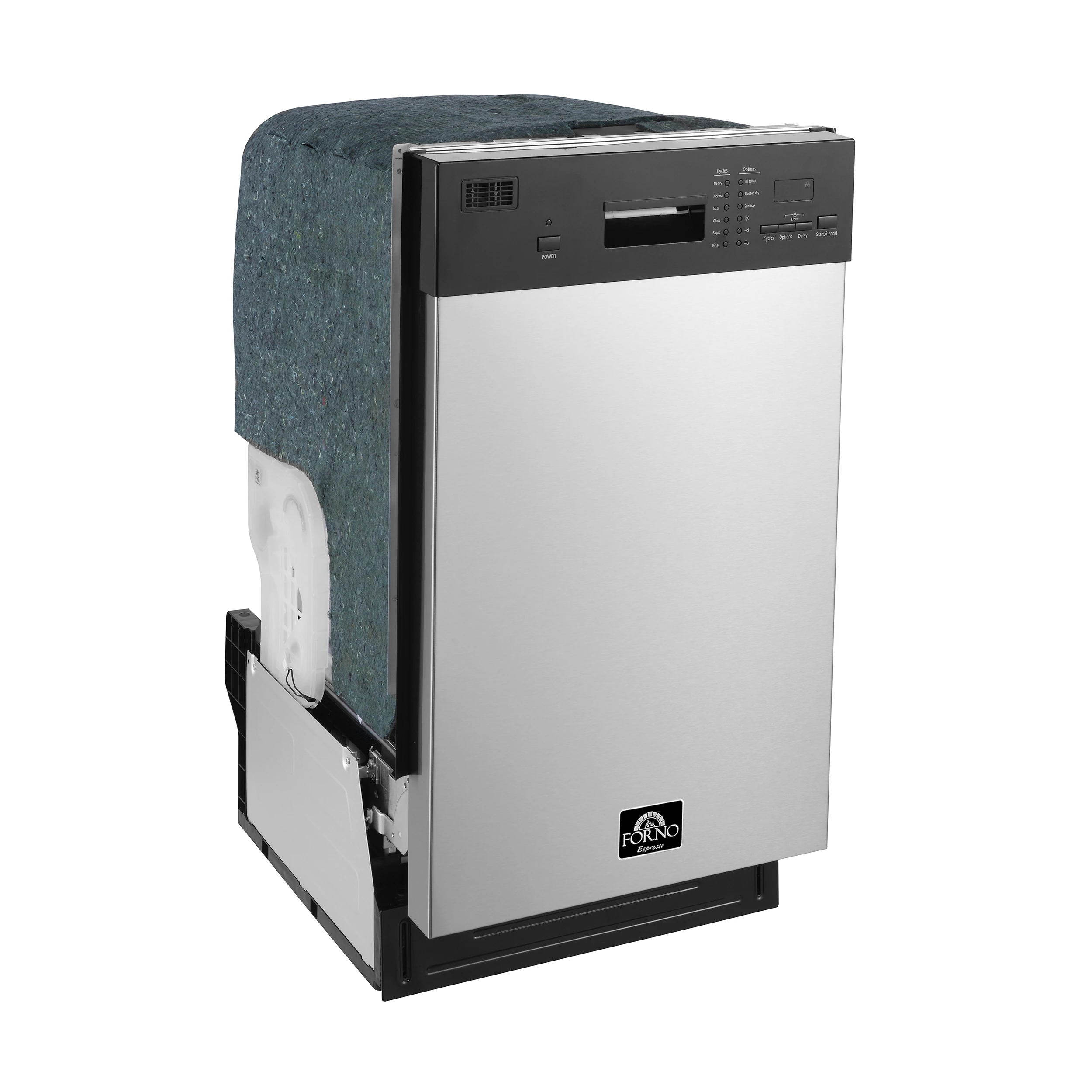 Polo 18-Inch Built-In Stainless Steel Dishwasher, 8 Place Settings, ENERGY STAR Certified, 52 dBA FDWBI804118S