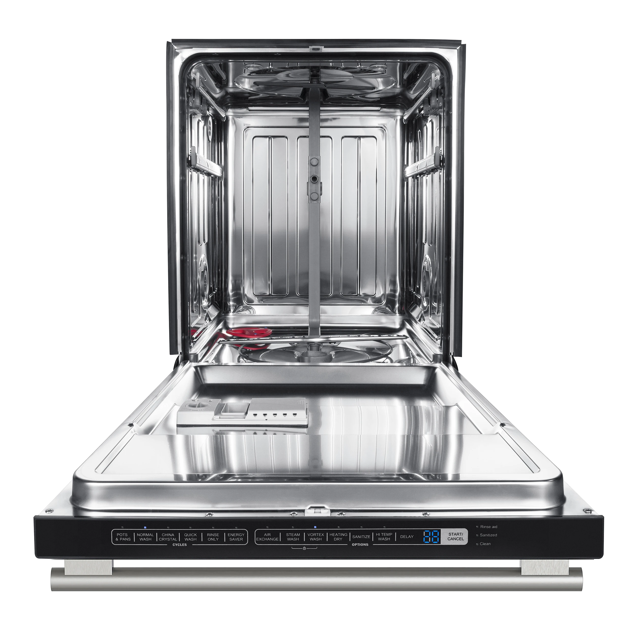 Pozzo 24-Inch Built-In Tall Tub Top Control Dishwasher, Black, 49 dBA, Soil-Sensing Capable, ENERGY STAR FDWBI806724BLK