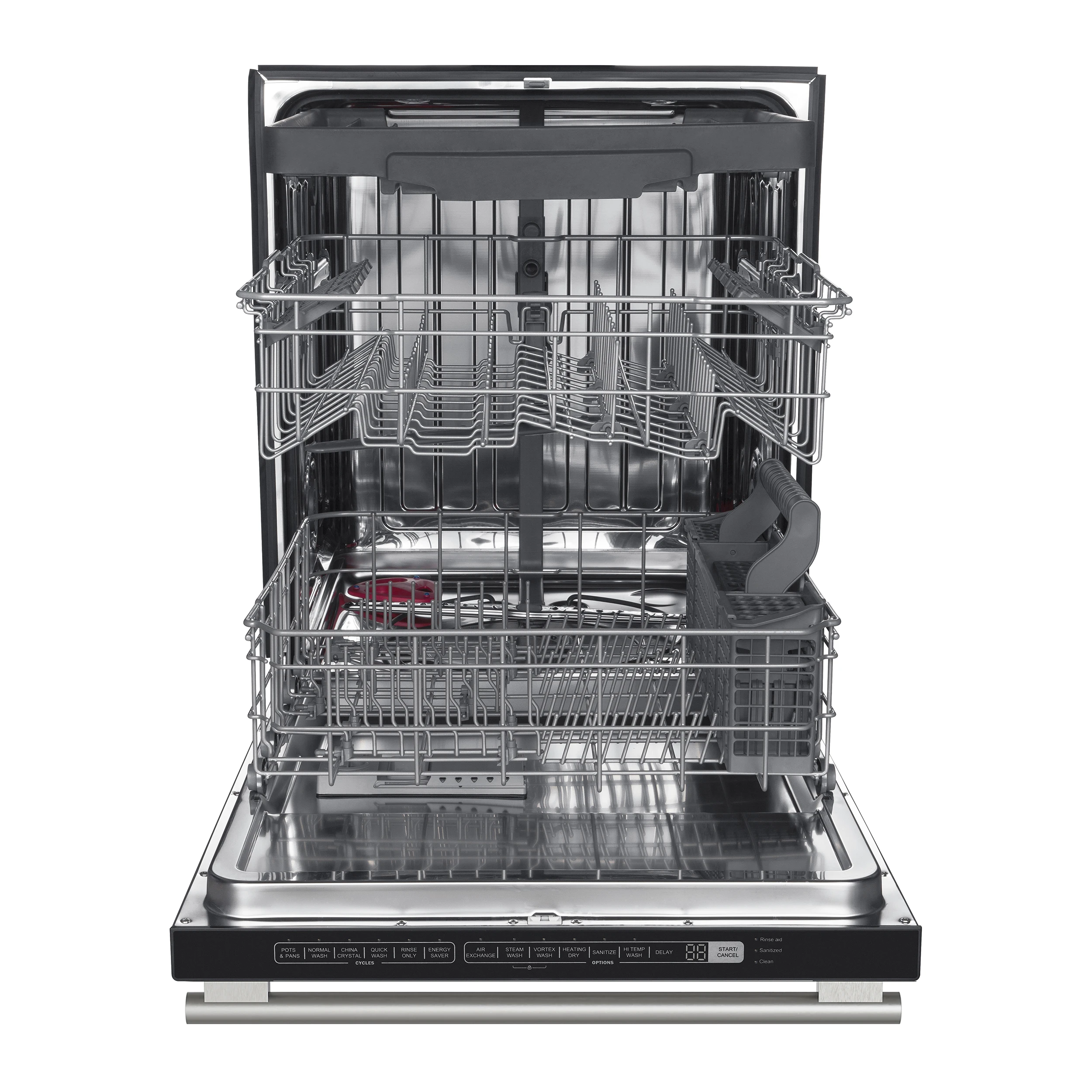 Pozzo 24-Inch Built-In Tall Tub Top Control Dishwasher, Black, 49 dBA, Soil-Sensing Capable, ENERGY STAR FDWBI806724BLK