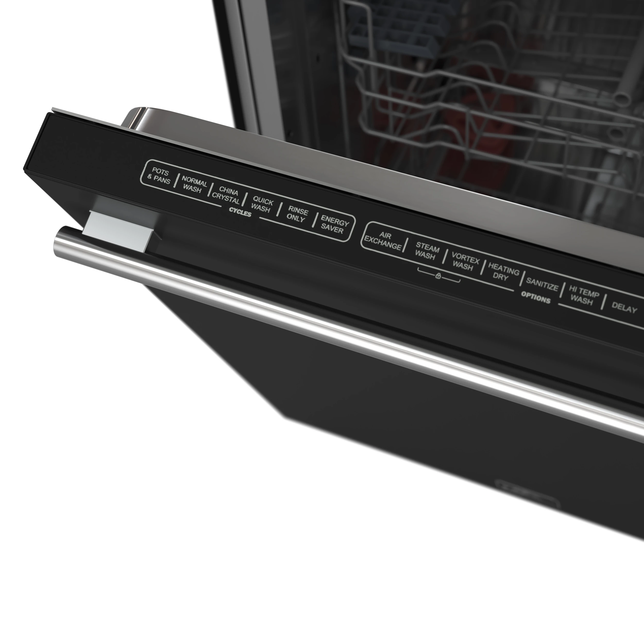 Pozzo 24-Inch Built-In Tall Tub Top Control Dishwasher, Black, 49 dBA, Soil-Sensing Capable, ENERGY STAR FDWBI806724BLK