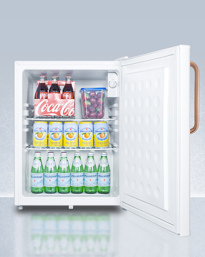 Compact All-Refrigerator with Antimicrobial Pure Copper Handle FF28LWHTBC