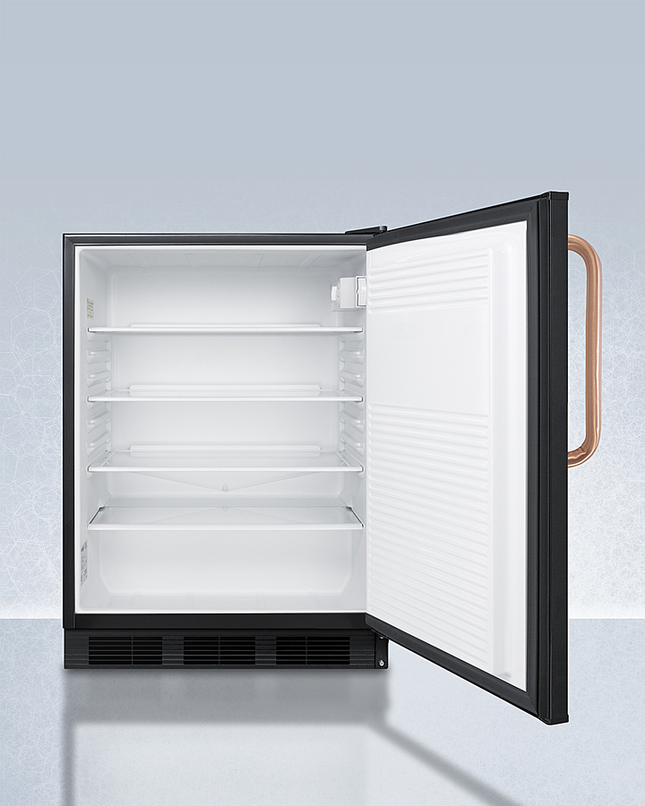 24" Wide Built-In All-Refrigerator with Antimicrobial Pure Copper Handle, ADA Compliant FF7LBLKBITBCADA