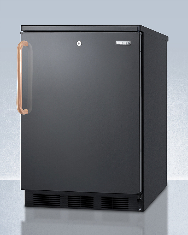 24" Wide All-Refrigerator with Antimicrobial Pure Copper Handle FF7LBLKTBC