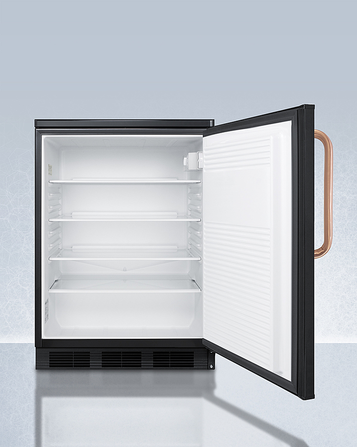 24" Wide All-Refrigerator with Antimicrobial Pure Copper Handle FF7LBLKTBC