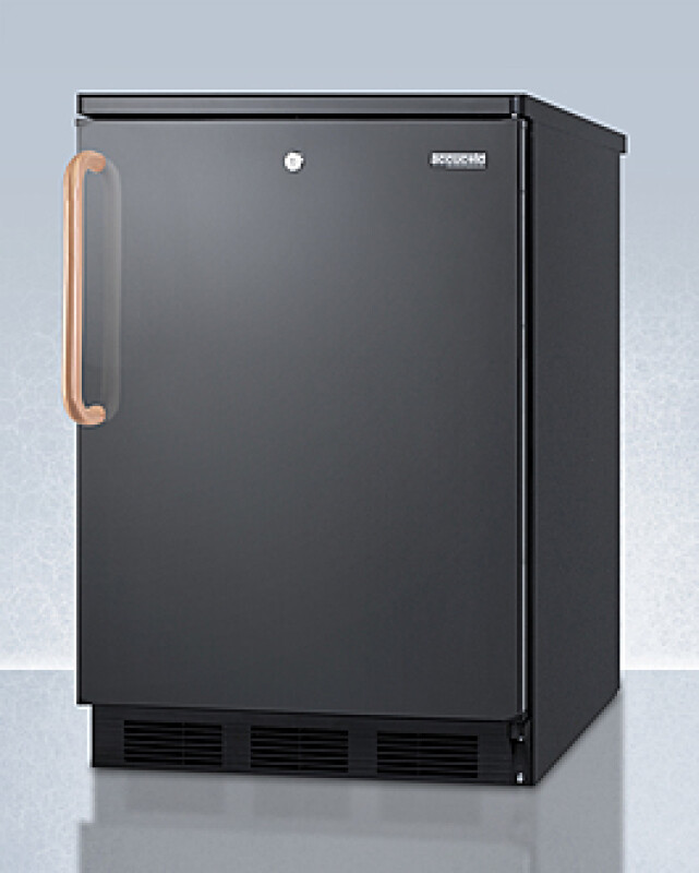 24" Wide All-Refrigerator with Antimicrobial Pure Copper Handle FF7LBLKTBC