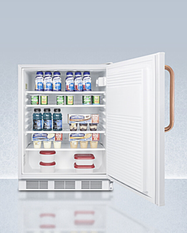 24" Wide Built-In All-Refrigerator with Antimicrobial Pure Copper Handle, ADA Compliant FF7LWBITBCADA