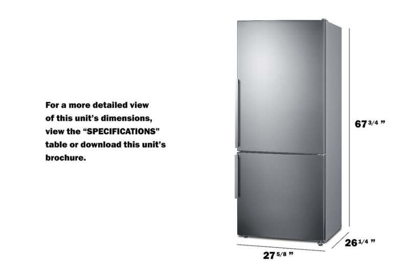 28" Wide Bottom Freezer Refrigerator FFBF283SS
