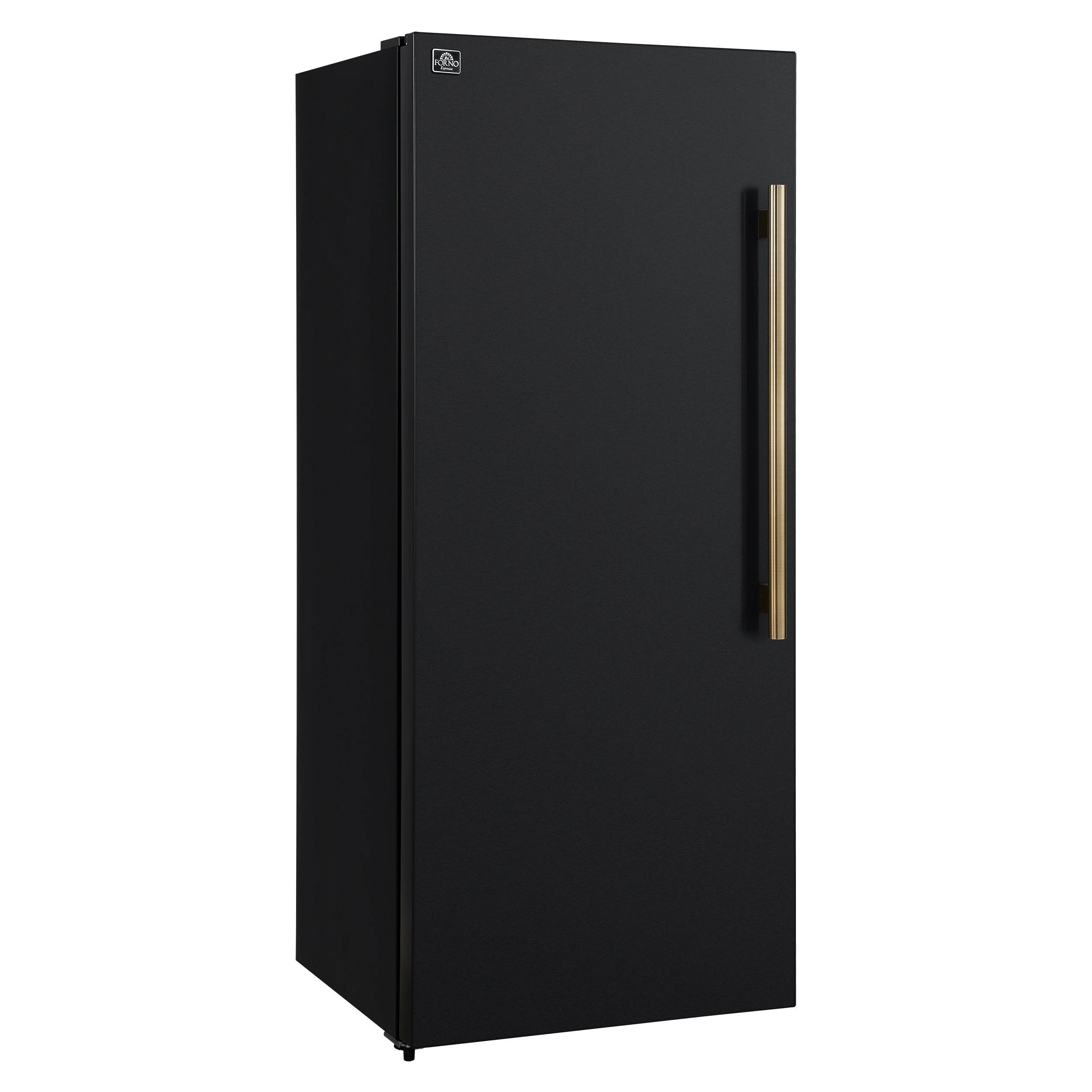 Maderno 28-Inch Convertible Upright Freezer/Refrigerator in Black with Antique Brass Handle, 13.6 cu.ft., Left Swing FFFFD172228BLKLS