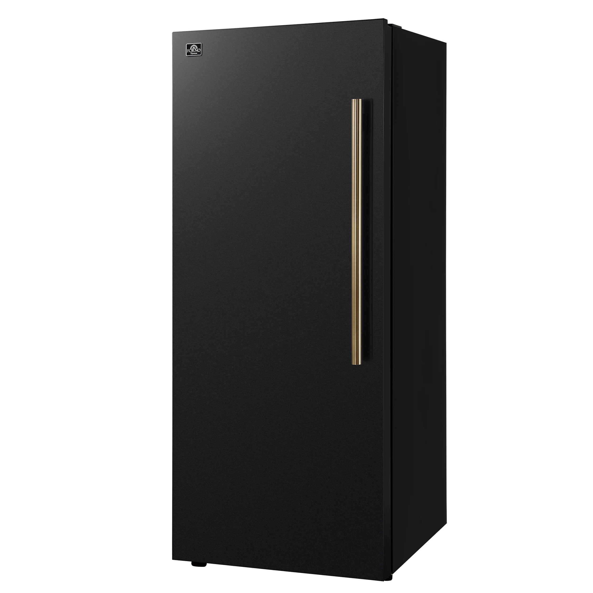 Maderno 28-Inch Convertible Upright Freezer/Refrigerator in Black with Antique Brass Handle, 13.6 cu.ft., Left Swing FFFFD172228BLKLS