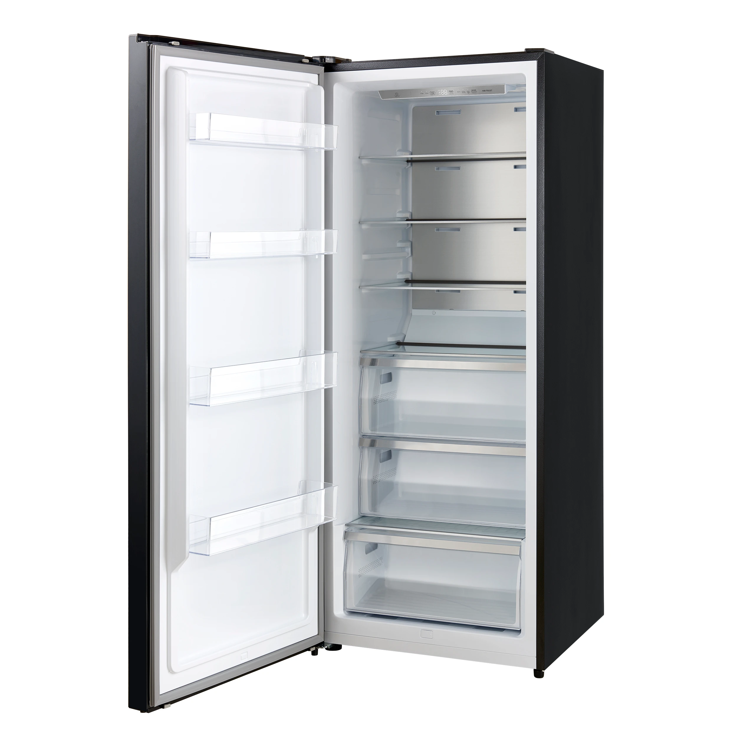 Maderno 28-Inch Convertible Upright Freezer/Refrigerator in Black with Antique Brass Handle, 13.6 cu.ft., Left Swing FFFFD172228BLKLS