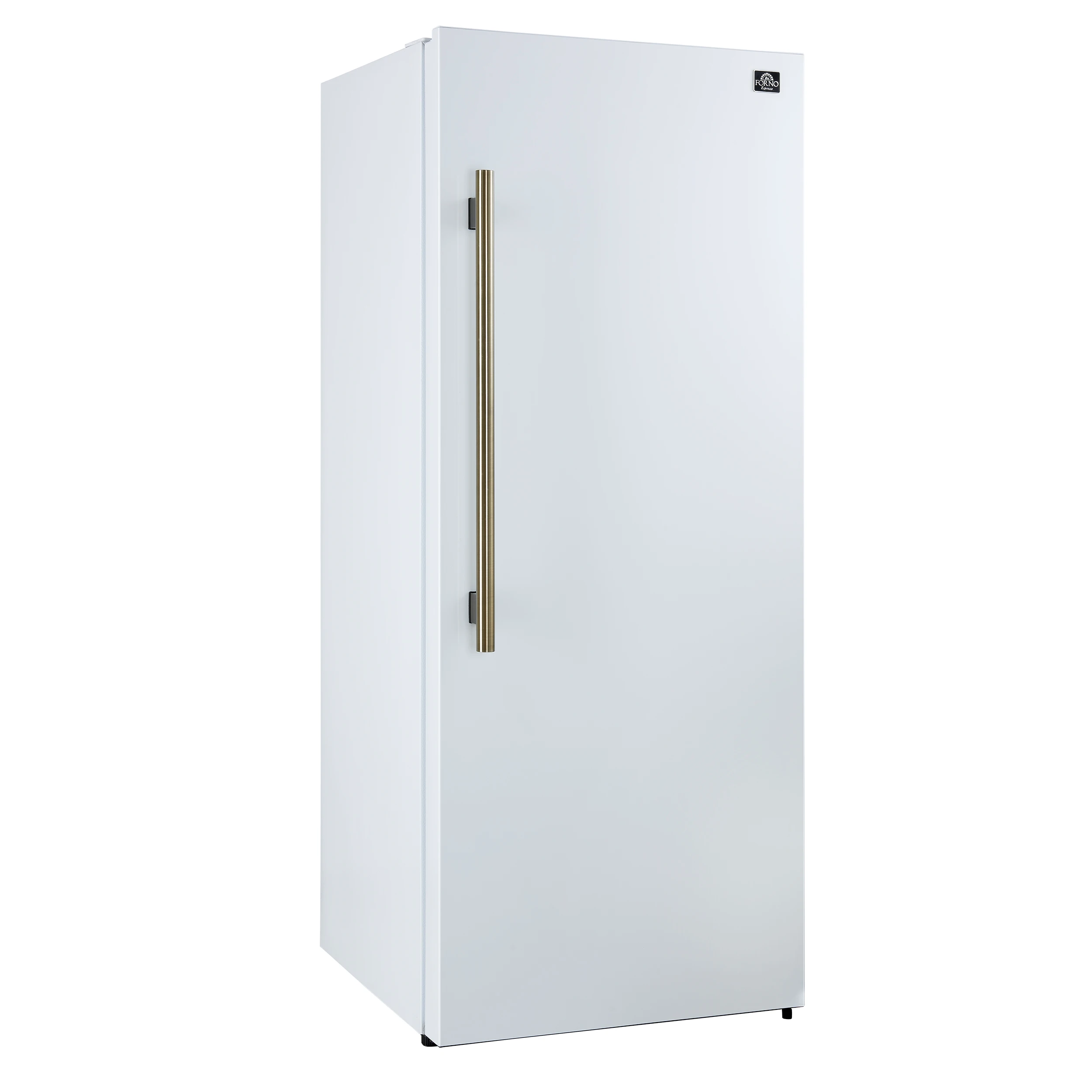 Maderno 28-Inch Convertible Freezer/Refrigerator in White with Antique Brass Handle, 13.6 cu.ft. Right Swing FFFFD172228WHTRS