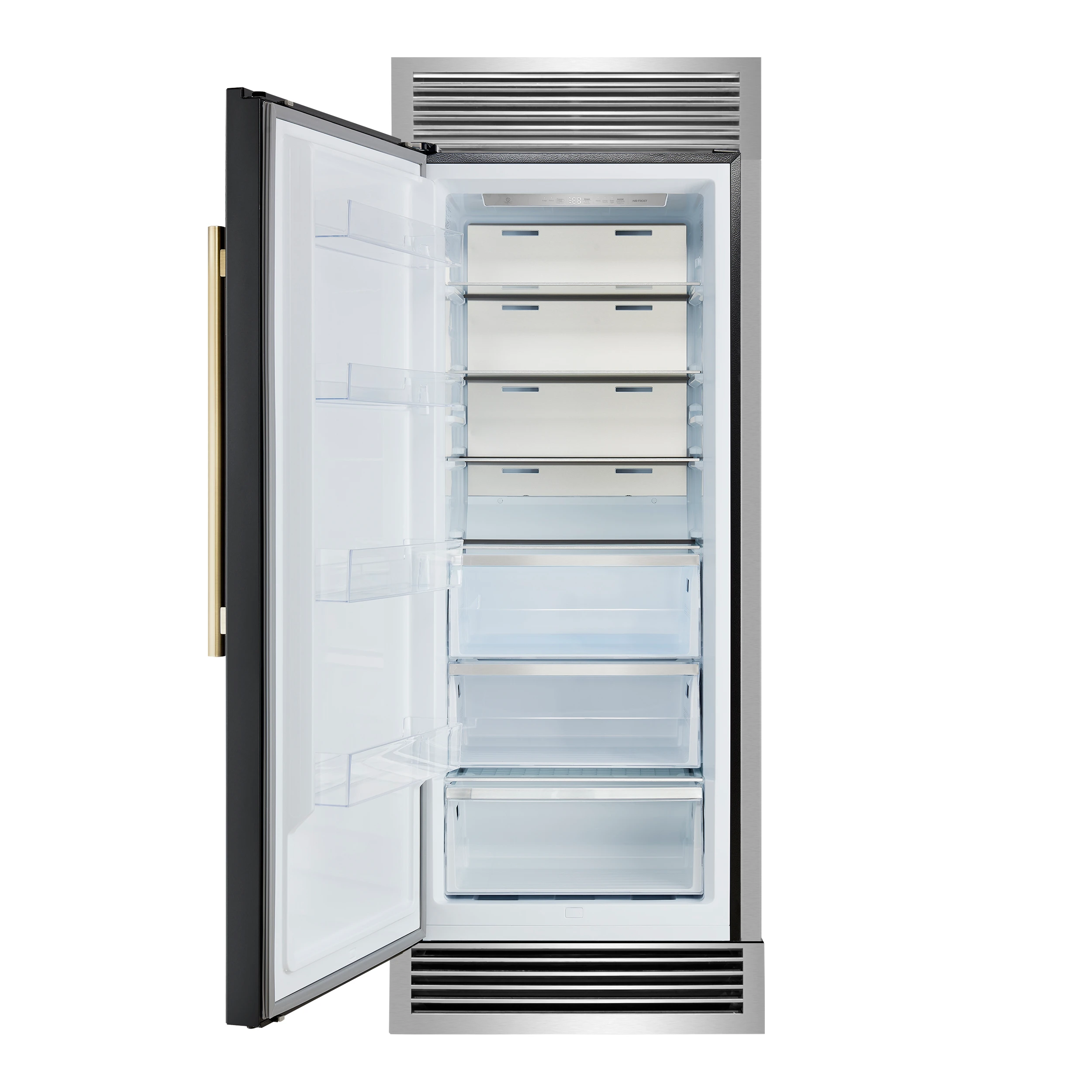 Maderno 28" Built-In Convertible Refrigerator in Black, 13.6 cu.ft. Left Swing with Decorative Grill - 32" Wide FFFFD172232LSGBLK