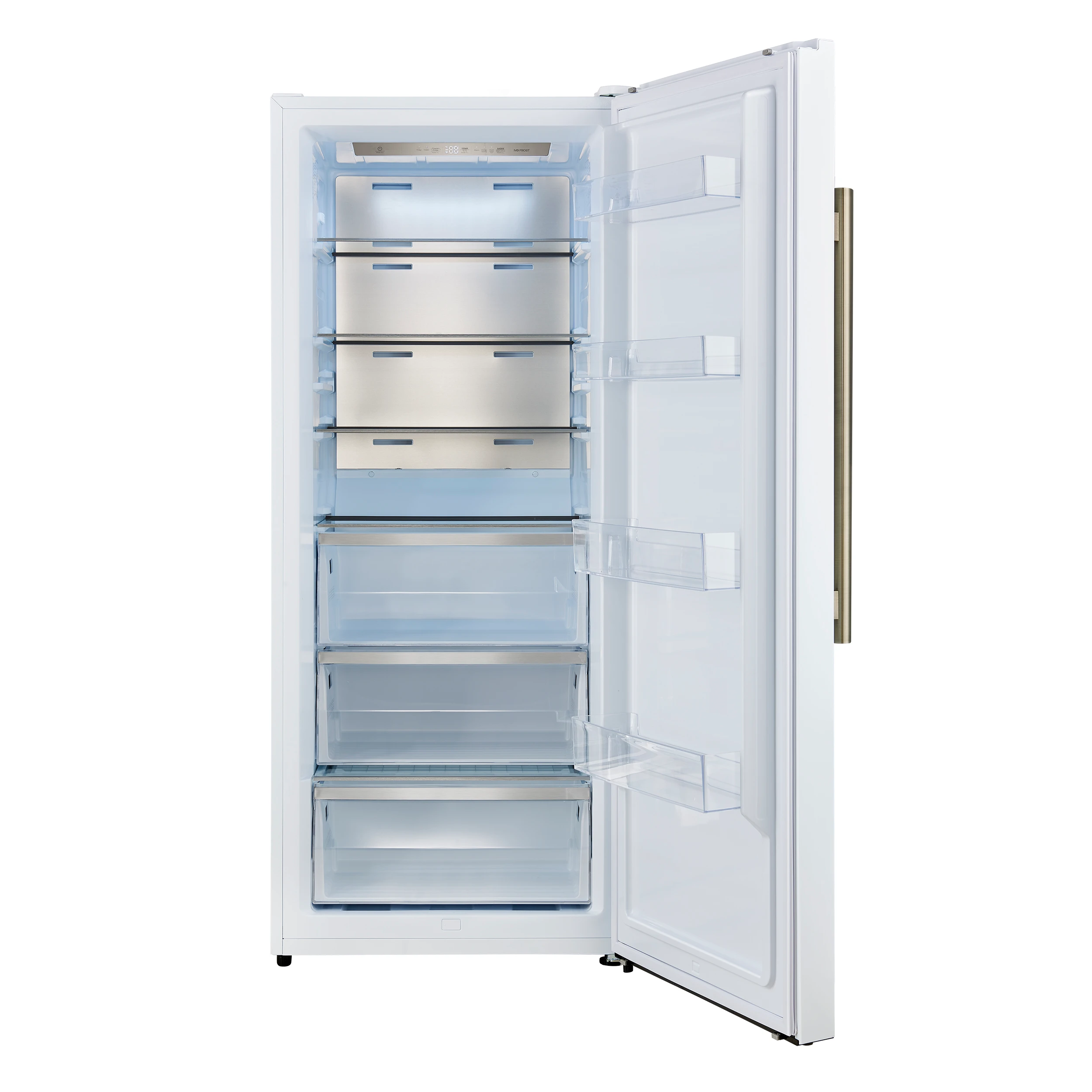Maderno 28-Inch Built-In Convertible Refrigerator in White with Antique Brass Handle, 13.6 cu.ft. Right Swing with Decorative Grill - 32-Inch Wide FFFFD172232RMGWHT