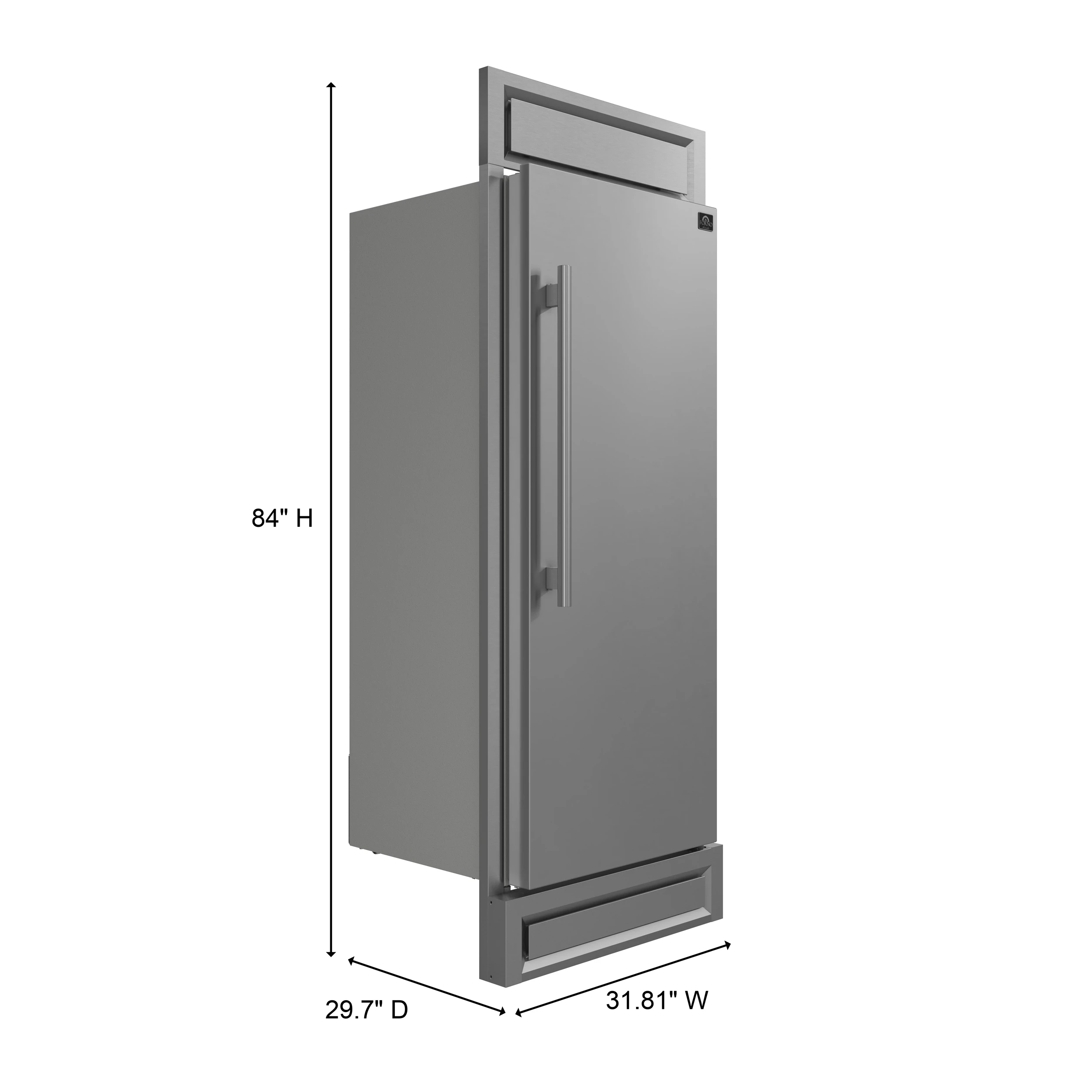 Maderno 28-Inch Built-In Convertible Refrigerator, 13.6 cu.ft, Right Swing, Decorative Grill, ENERGY STAR Certified FFFFD172232RS