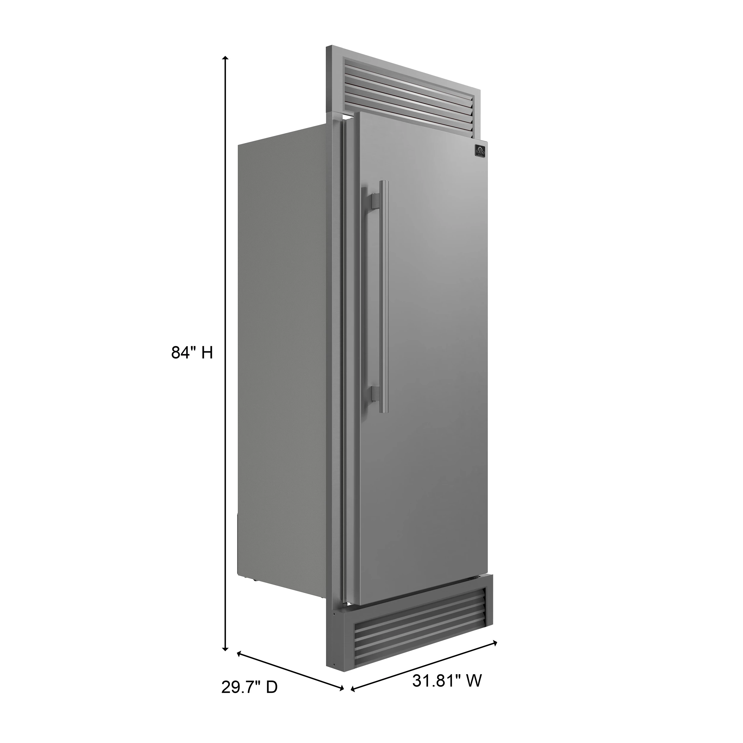 Maderno 28-Inch Built-In Convertible Refrigerator, 13.6 cu.ft, Right Swing, Decorative Grill, ENERGY STAR Certified FFFFD172232RSG
