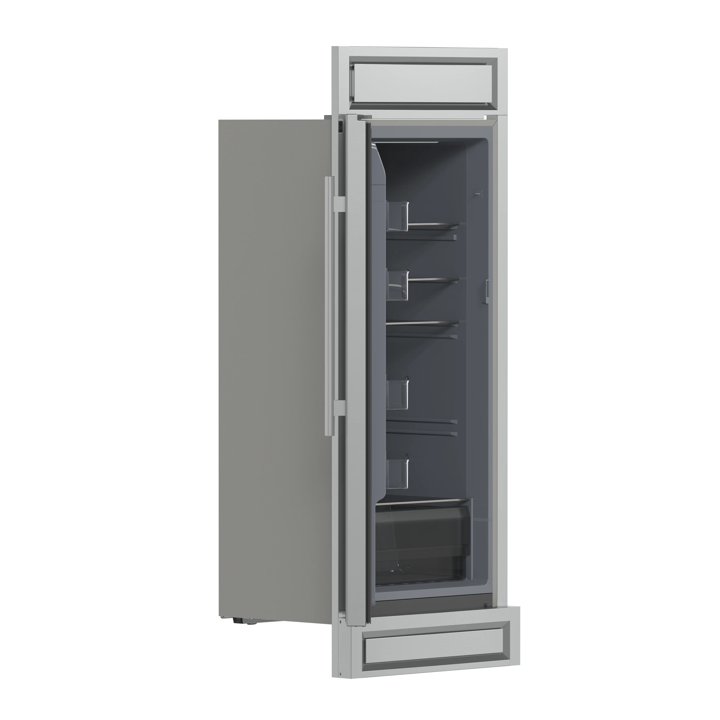 Fortezza 32 Inch Left-Swing Freezer with Trim Kit, Stainless Steel, with Automatic Ice Maker FFFFD173832LMG