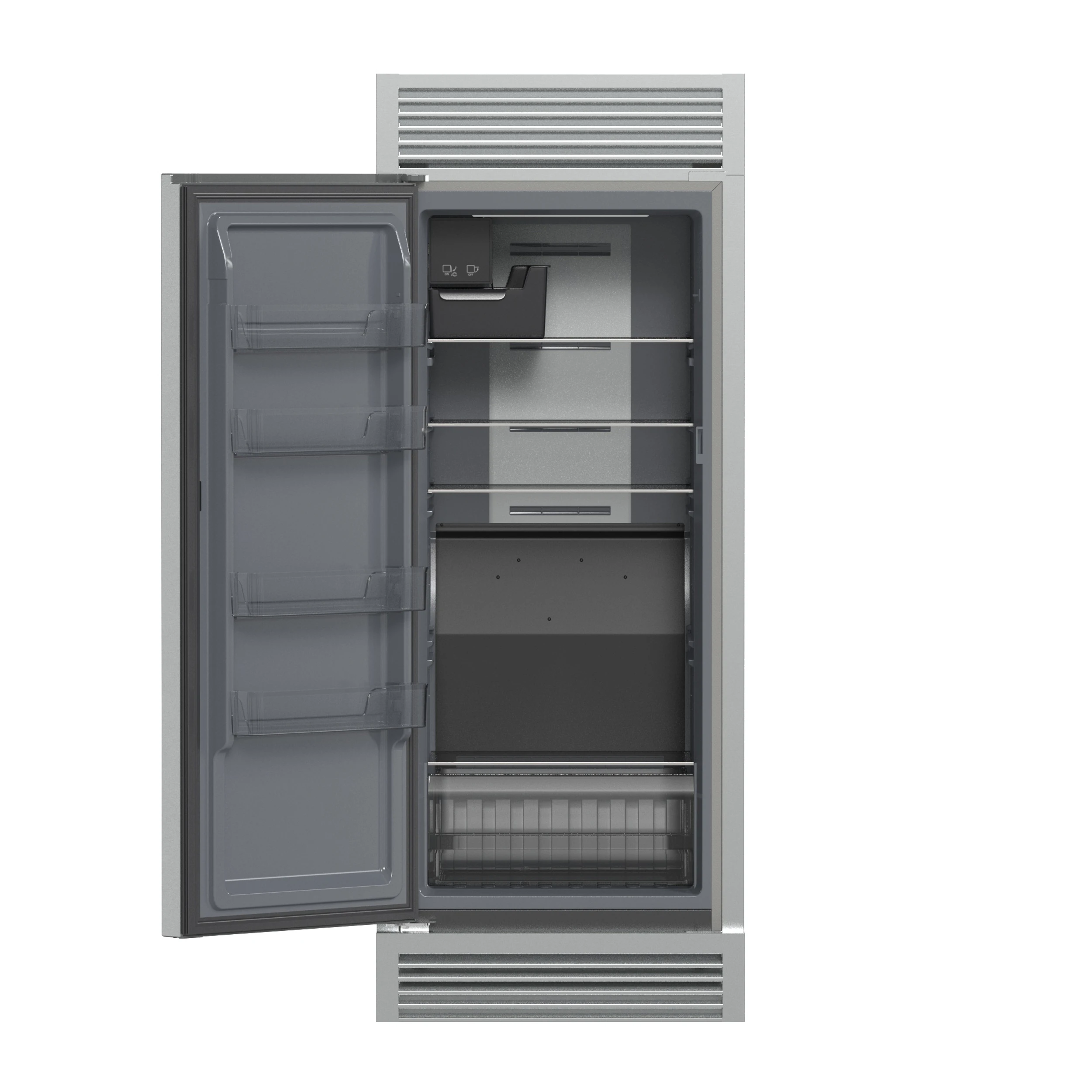 Fortezza 32 Inch Left-Swing Freezer with Standard Trim Grill, Stainless Steel, with Automatic Ice Maker FFFFD173832LSG