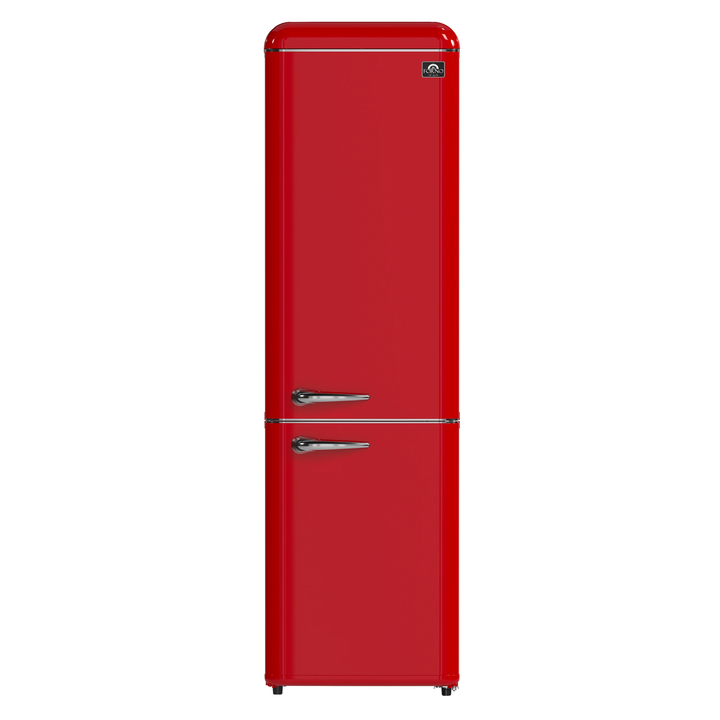 Storico 22-Inch Retro bottom freezer Fridge in Red, 9 cu.ft, silver handle FFFFD174522RED