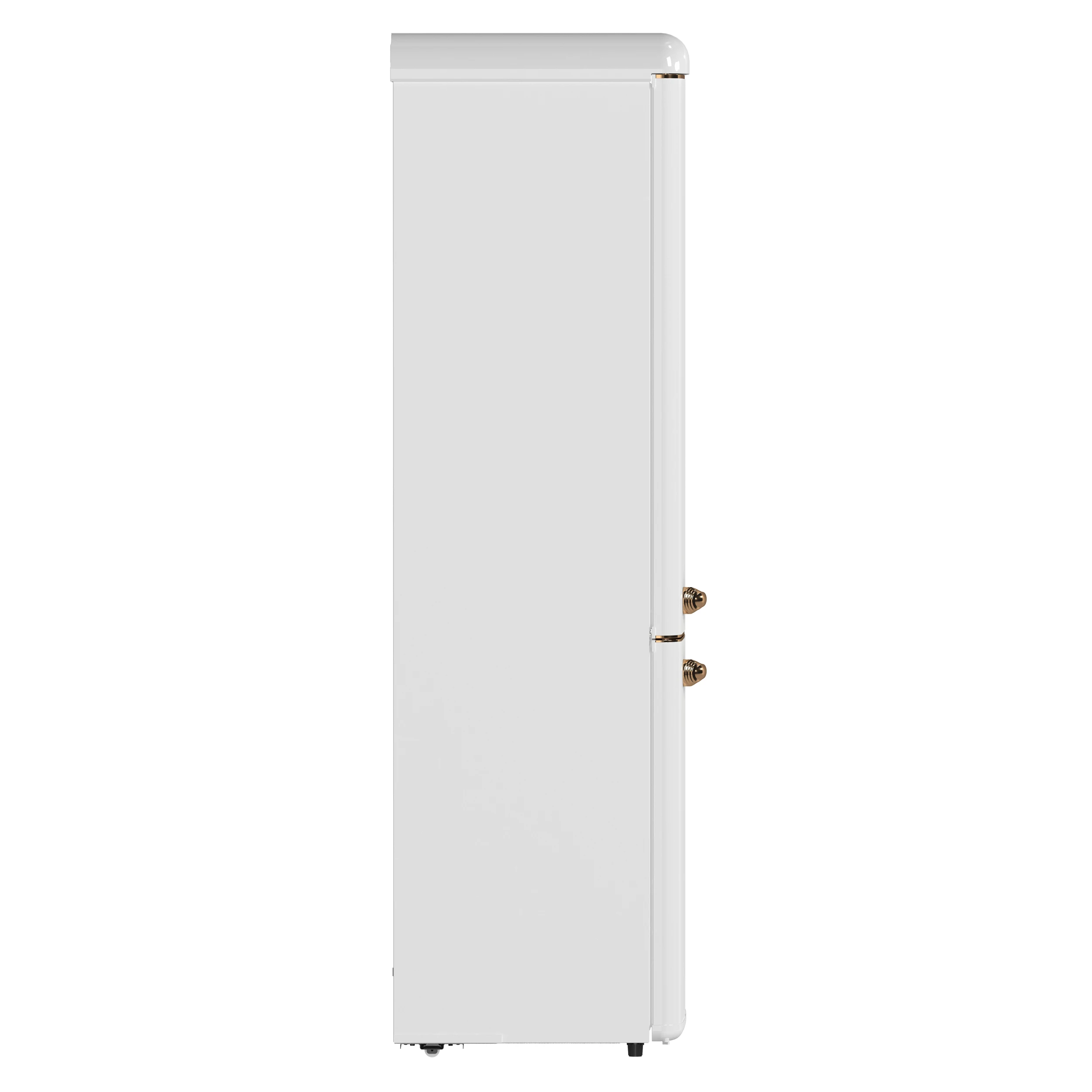 Storico 22-Inch Retro bottom freezer Fridge in White, 9 cu.ft, copper-tone handle FFFFD174522WHT