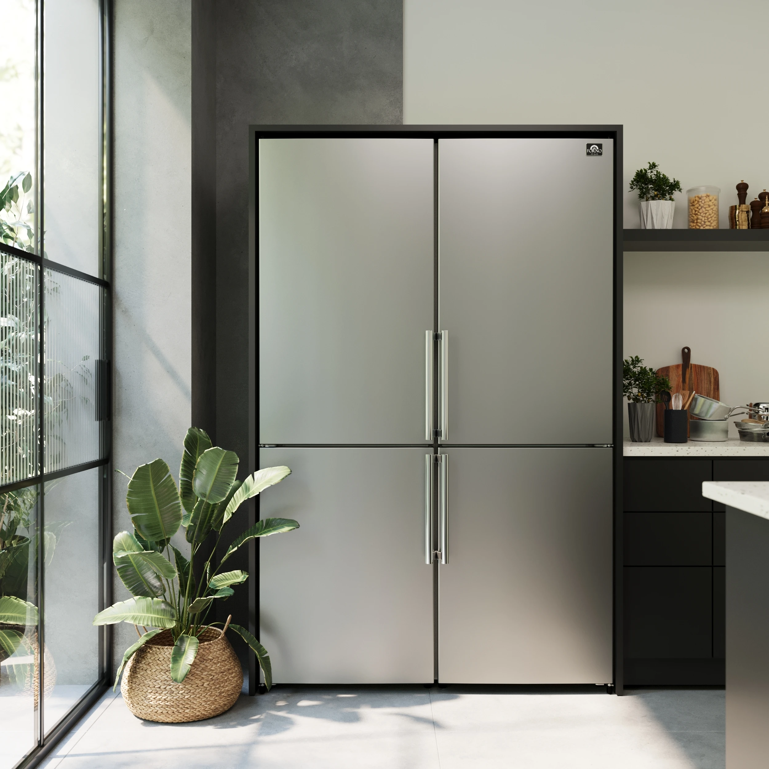 Guardia 46.8-Inch Double Bottom Freezer Refrigerators, Total Capacity 21.6 cu.ft, ENERGY STAR Certified FFFFD177848