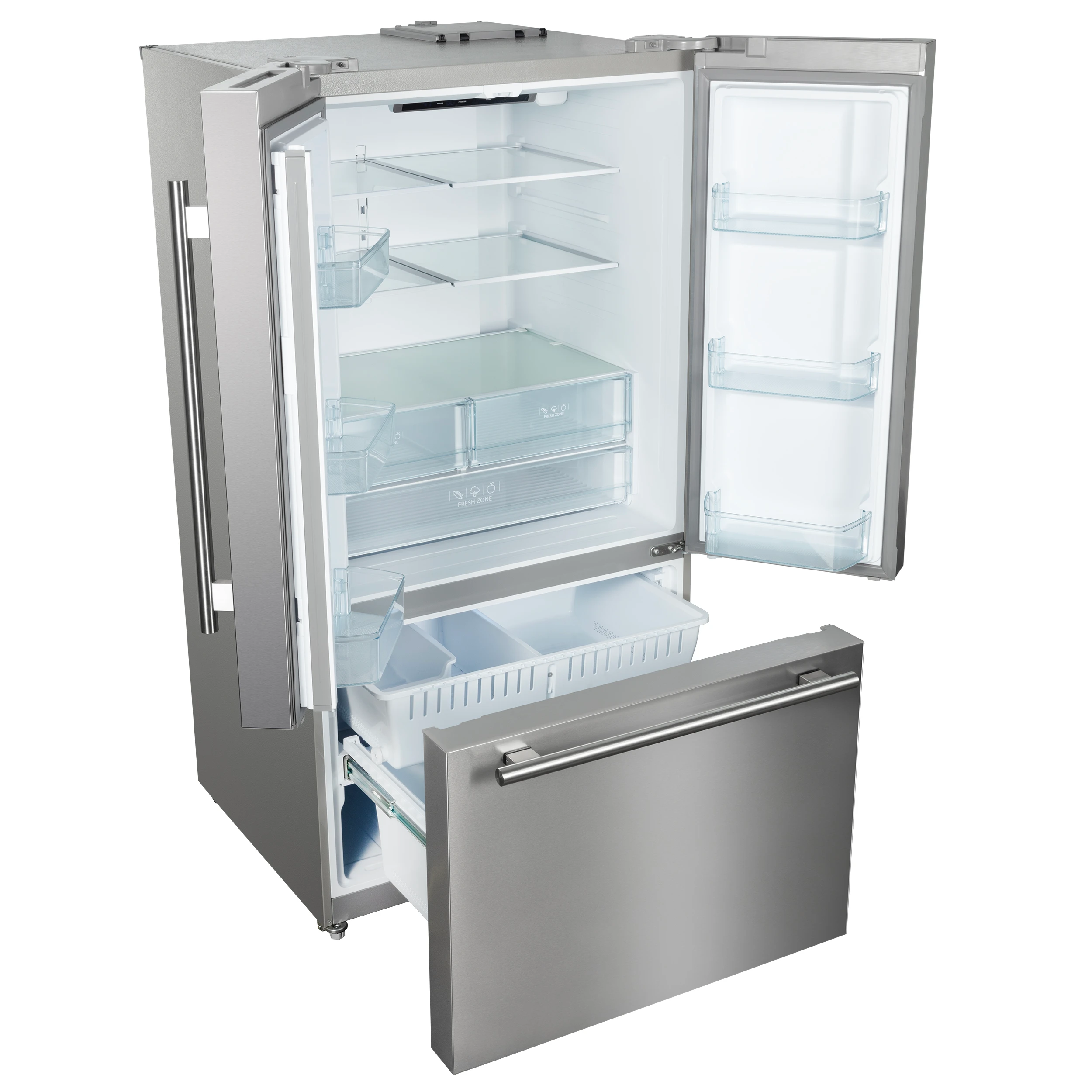 Rivello 36 Inch French Door Refrigerator in Stainless Steel, Internal Water Dispenser, Filtered Ice, Adjustable Shelves, Energy Star Certified FFFFD178336S
