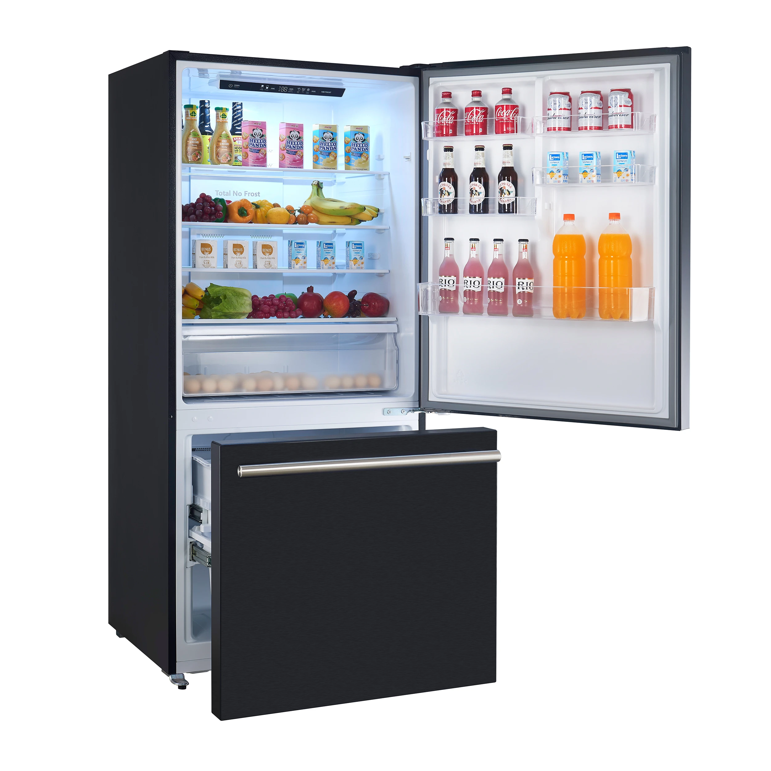 Milano Espresso 31-Inch Bottom Freezer Refrigerator, Black, 17.2 cu.ft Capacity, Energy Efficient FFFFD178531BLK