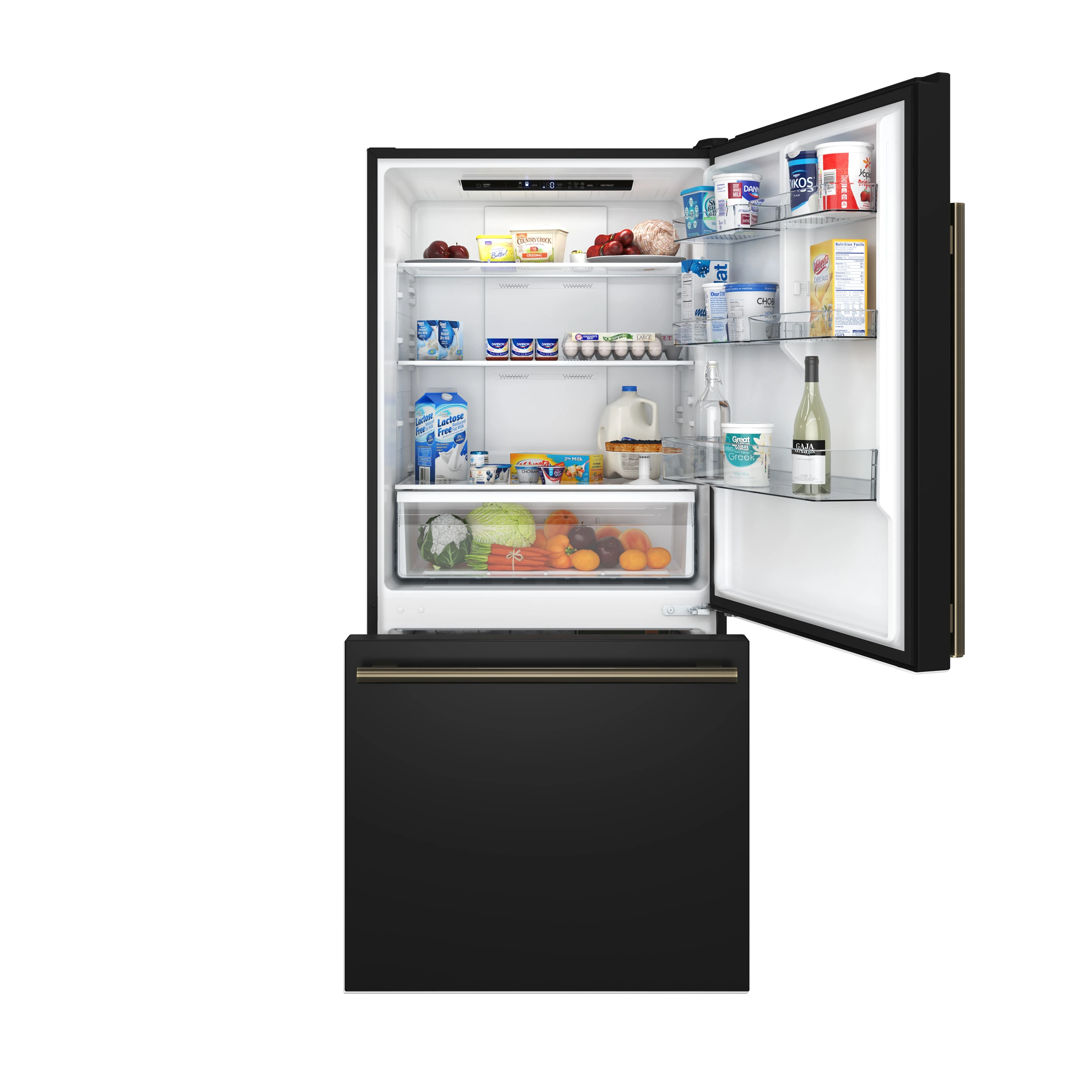 Milano Espresso 31-Inch Bottom Freezer Refrigerator, Black, 17.2 cu.ft Capacity, Energy Efficient FFFFD178531BLK