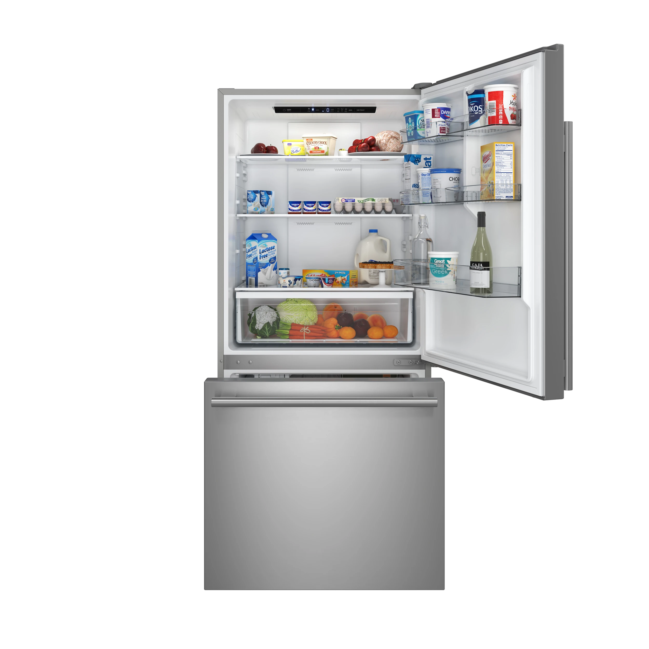 Milano Espresso 31-Inch Bottom Freezer Refrigerator, Stainless Steel, 17.2 cu.ft Capacity, Right Swing Door, Energy Efficient FFFFD178531S