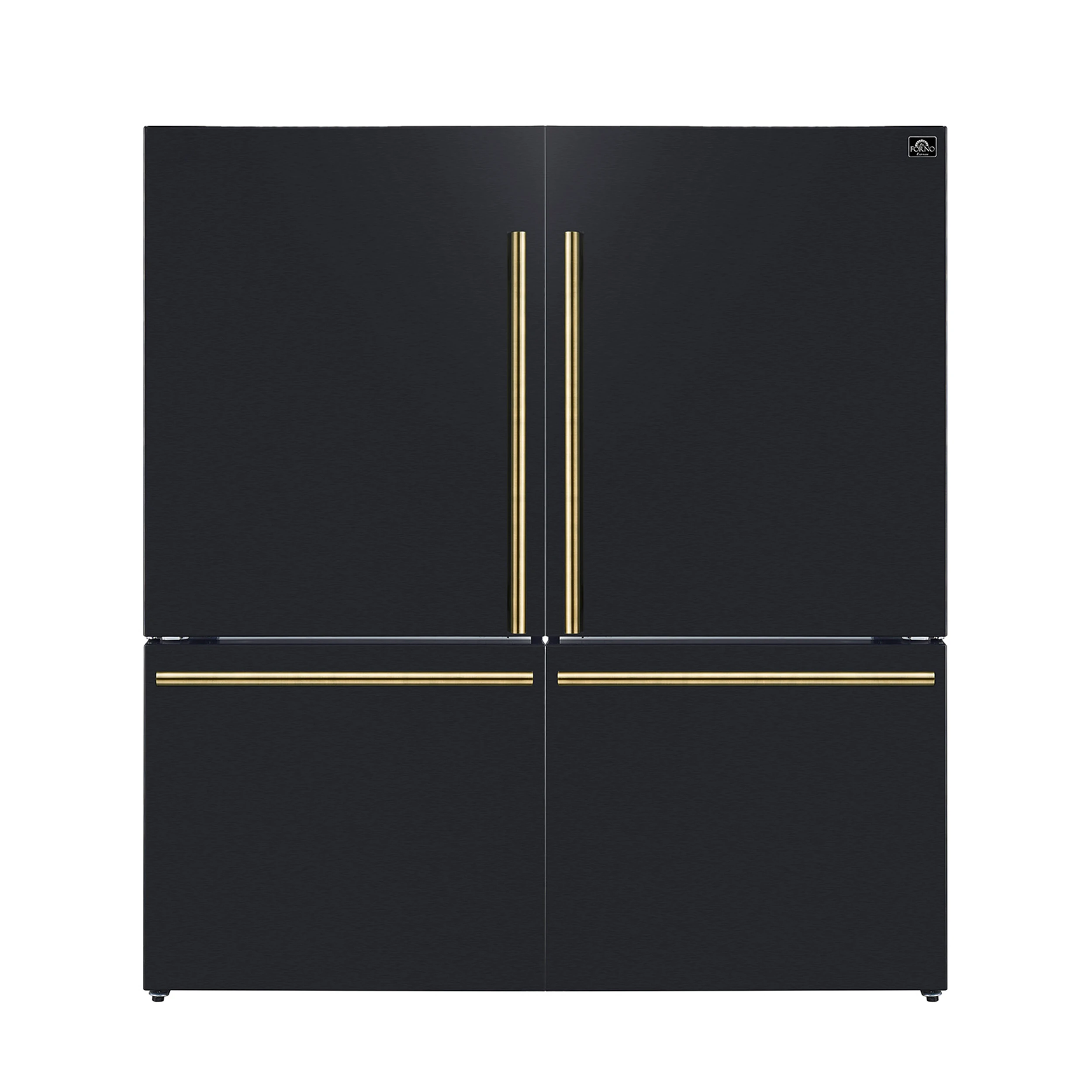 Milano 2-Piece 62-Inch Freestanding Dual Bottom Freezer Refrigerator in Black – 34.4 cu.ft, Touch Control, Ice Maker FFFFD178760BLK