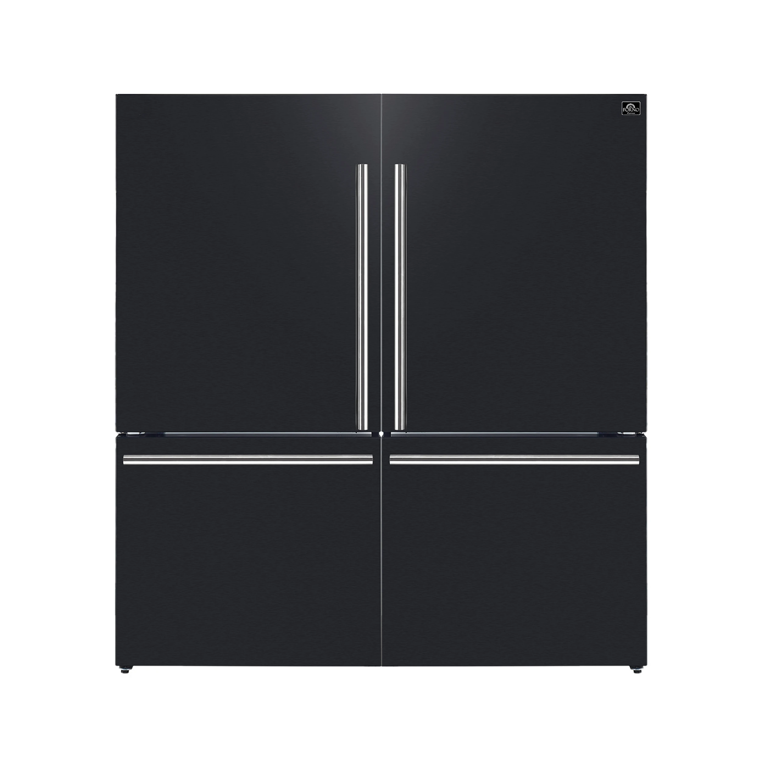 Milano 2-Piece 62-Inch Freestanding Dual Bottom Freezer Refrigerator in Black – 34.4 cu.ft, Touch Control, Ice Maker FFFFD178760BLK