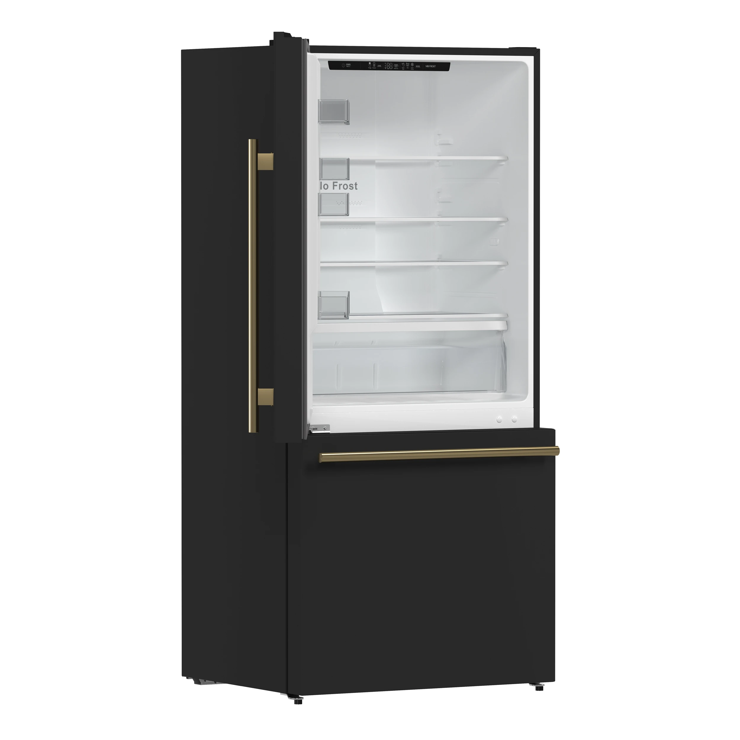 Milano 2-Piece 62-Inch Freestanding Dual Bottom Freezer Refrigerator in Black – 34.4 cu.ft, Touch Control, Ice Maker FFFFD178760BLK
