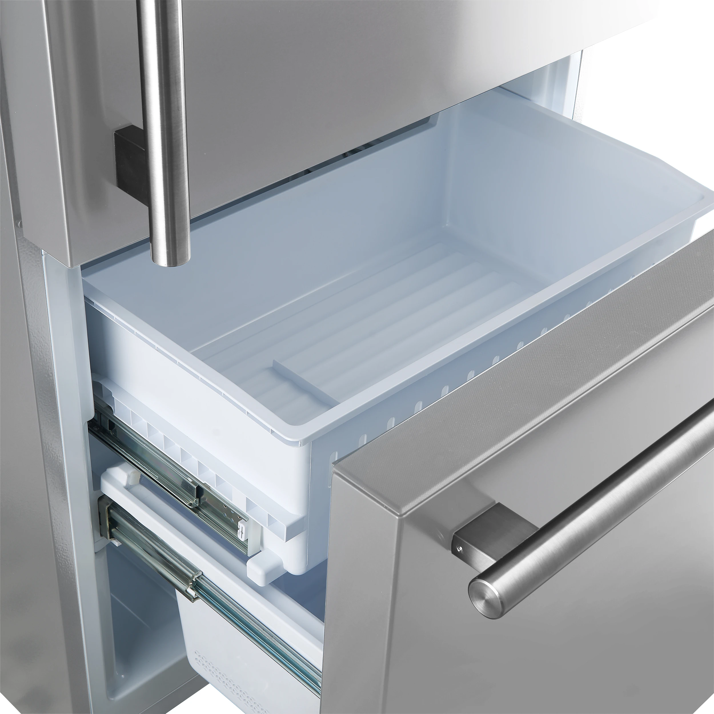 Milano 2-Piece 62-Inch Freestanding Dual Bottom Freezer Refrigerator, Stainless Steel – 34.4 cu.ft, Touch Control, Ice Maker FFFFD178760S